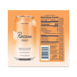 Magnesium Infused Sparkling Water, Peach Ginger