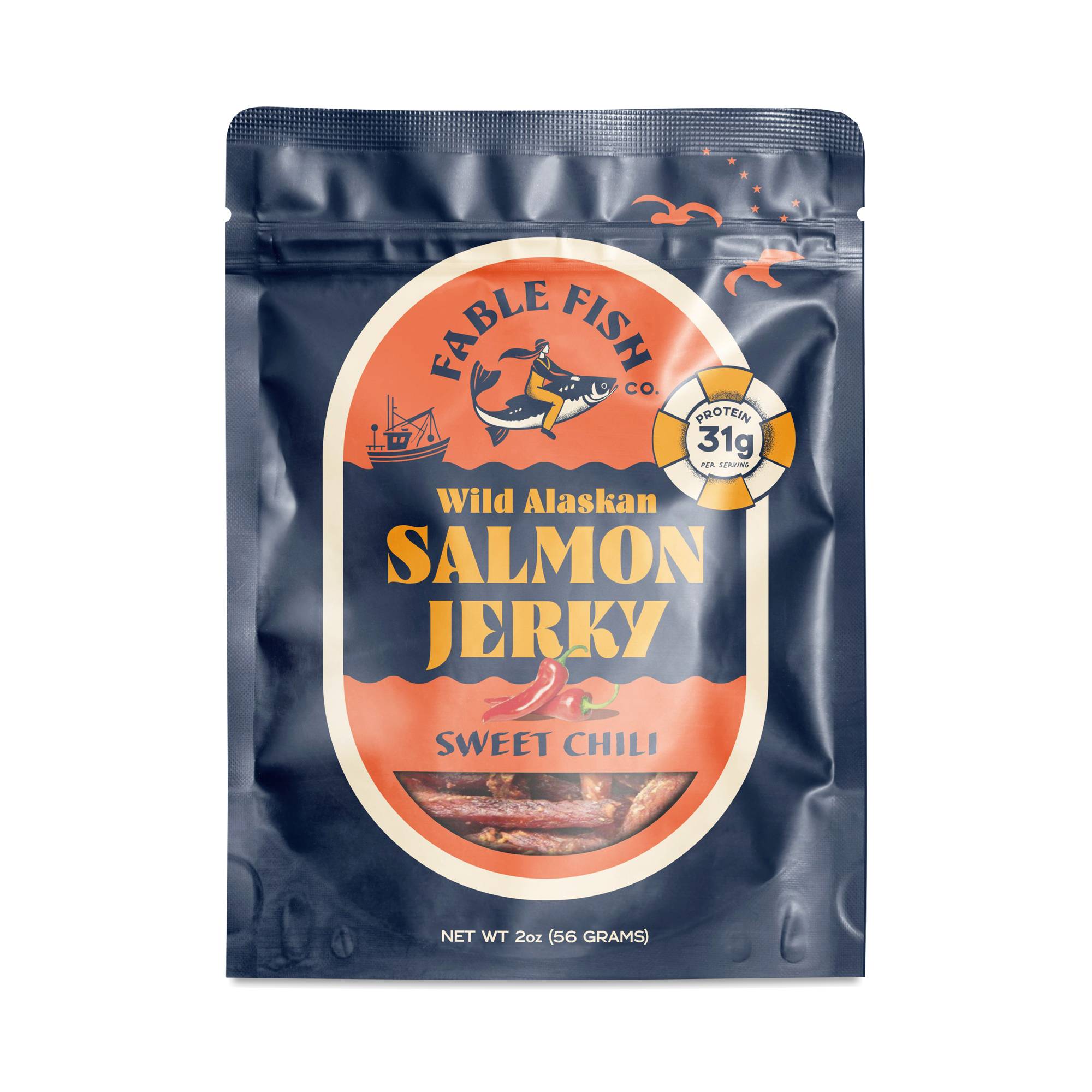 Wild Alaskan Sweet & Spicy Sockeye Salmon Jerky