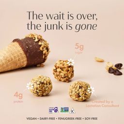 Lactation Oat Cookie Bites, Chocolate Peanut Cone