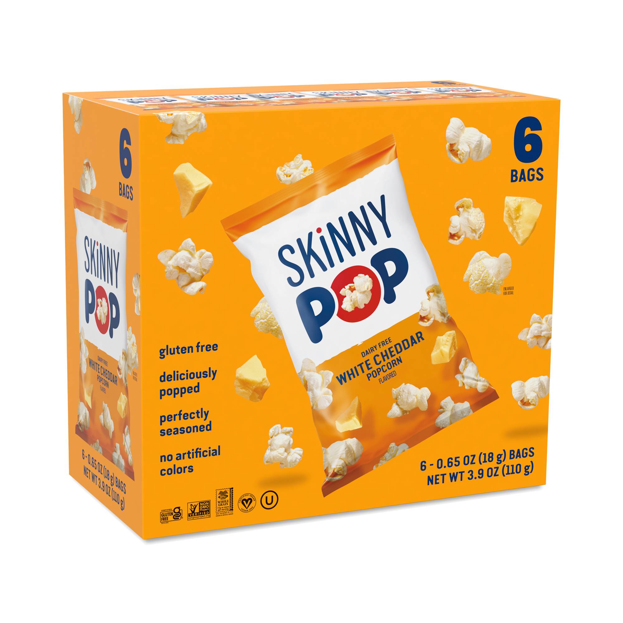 Skinny Pack Popcorn, White Cheddar