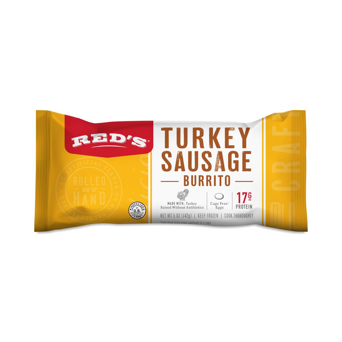 Breakfast Burrito, Turkey Sausage, Egg, & Three Cheese