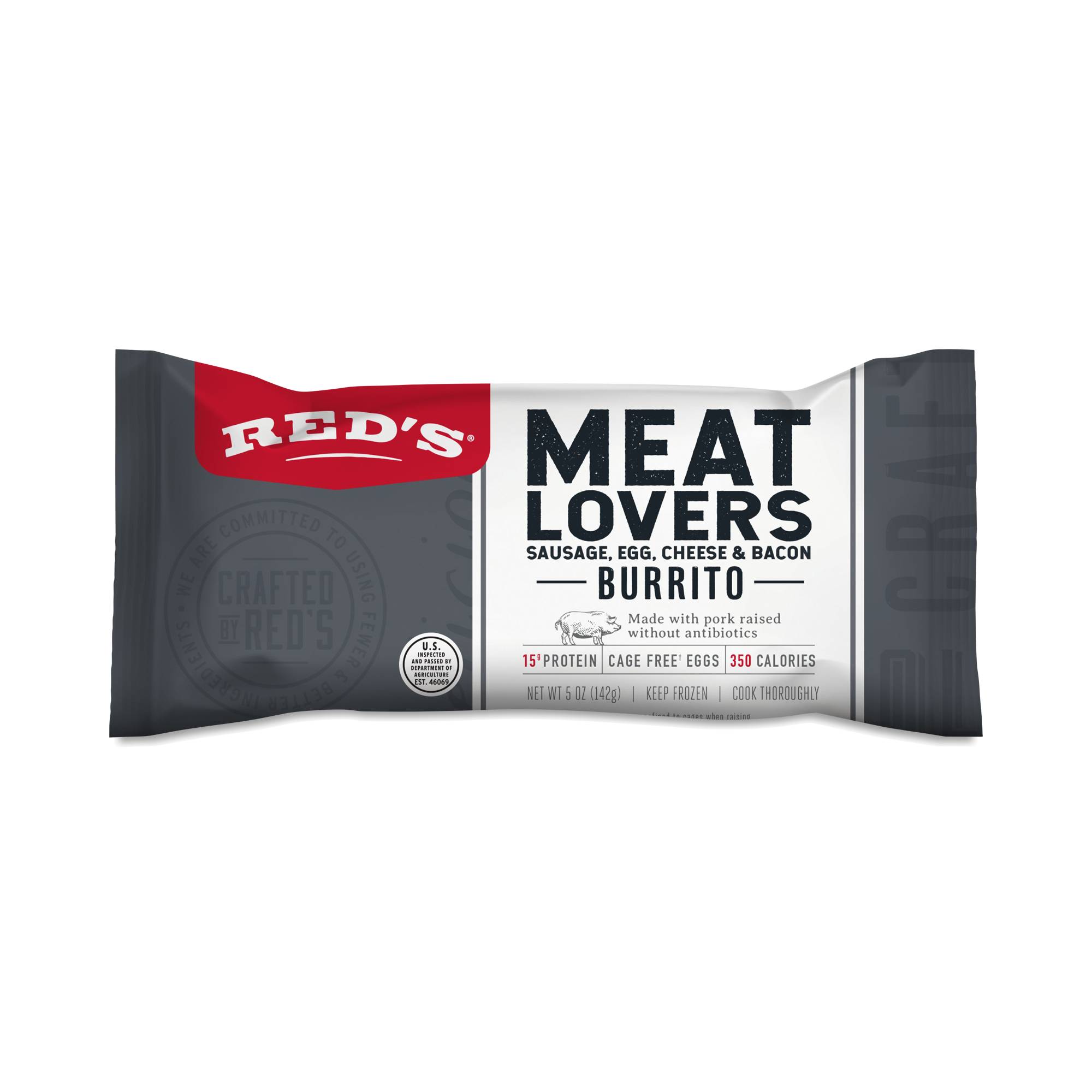 Breakfast Burrito, Meat Lovers, Sausage, Egg, Cheese & Bacon