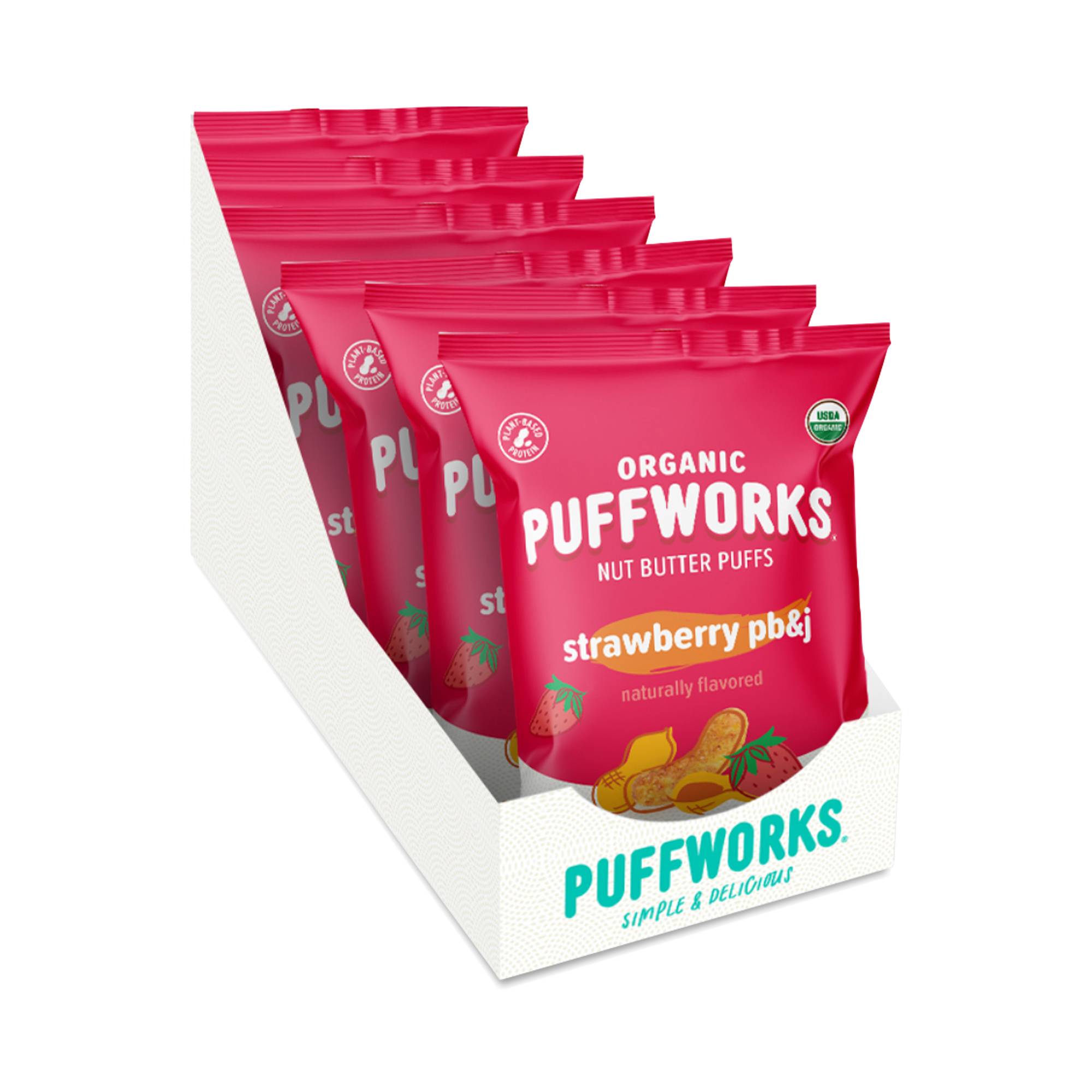 Organic Nut Butter Puffs, Strawberry PB&J