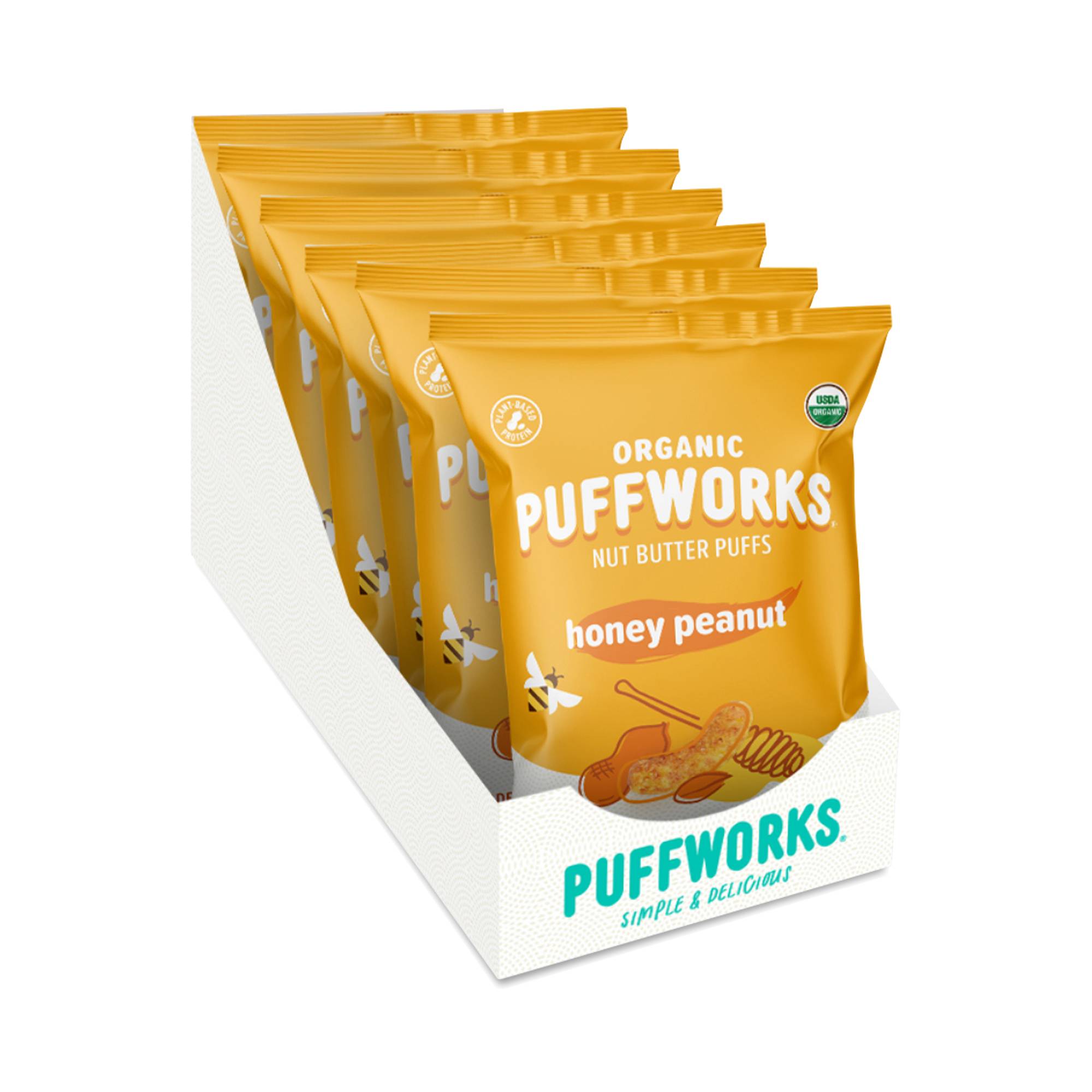 Organic Nut Butter Puffs, Honey Peanut