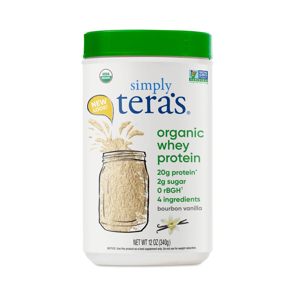 Organic Bourbon Vanilla Whey Protein Powder