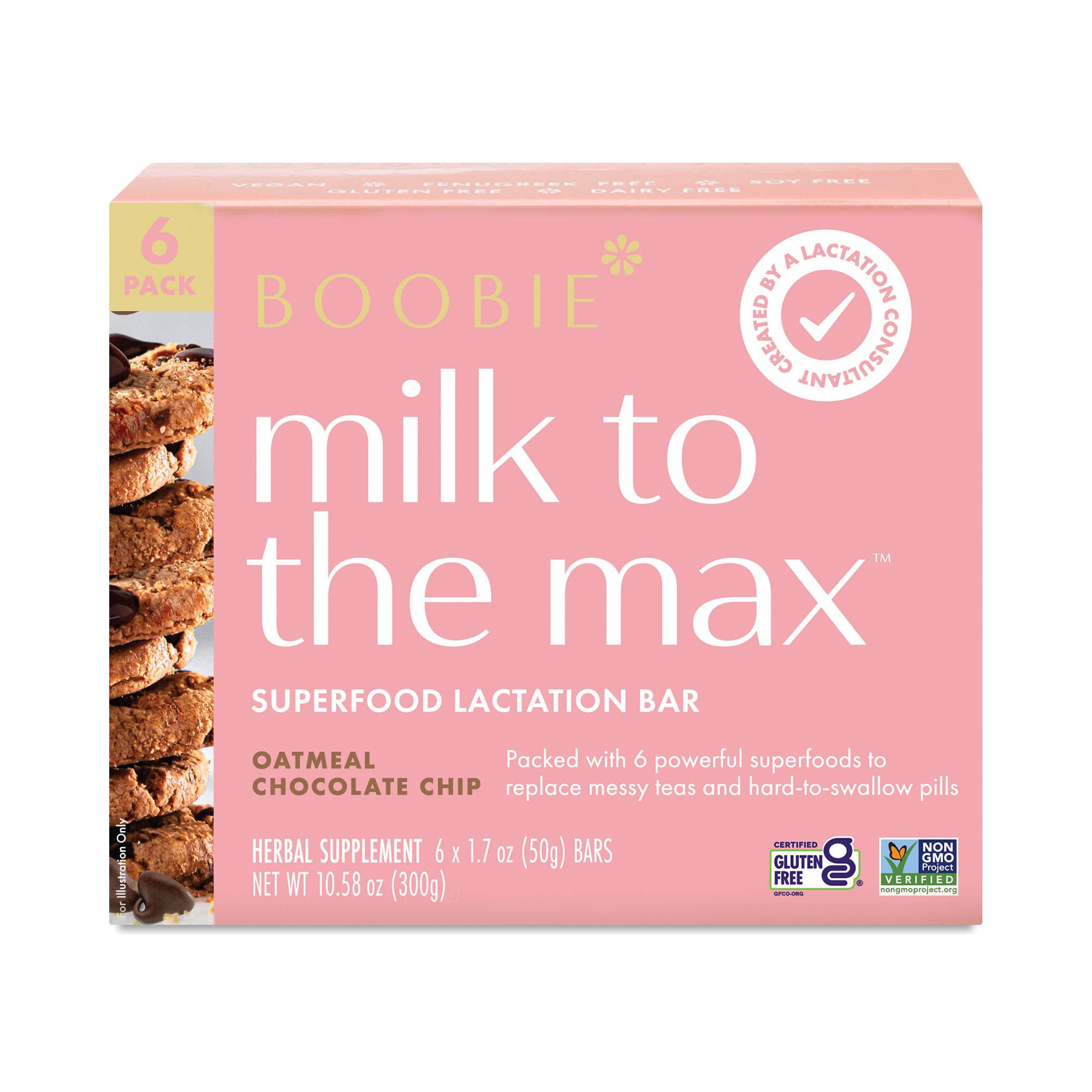 Boobie Bar, Milk to the Max Superfood Lactation Bar, Oatmeal Chocolate Chip