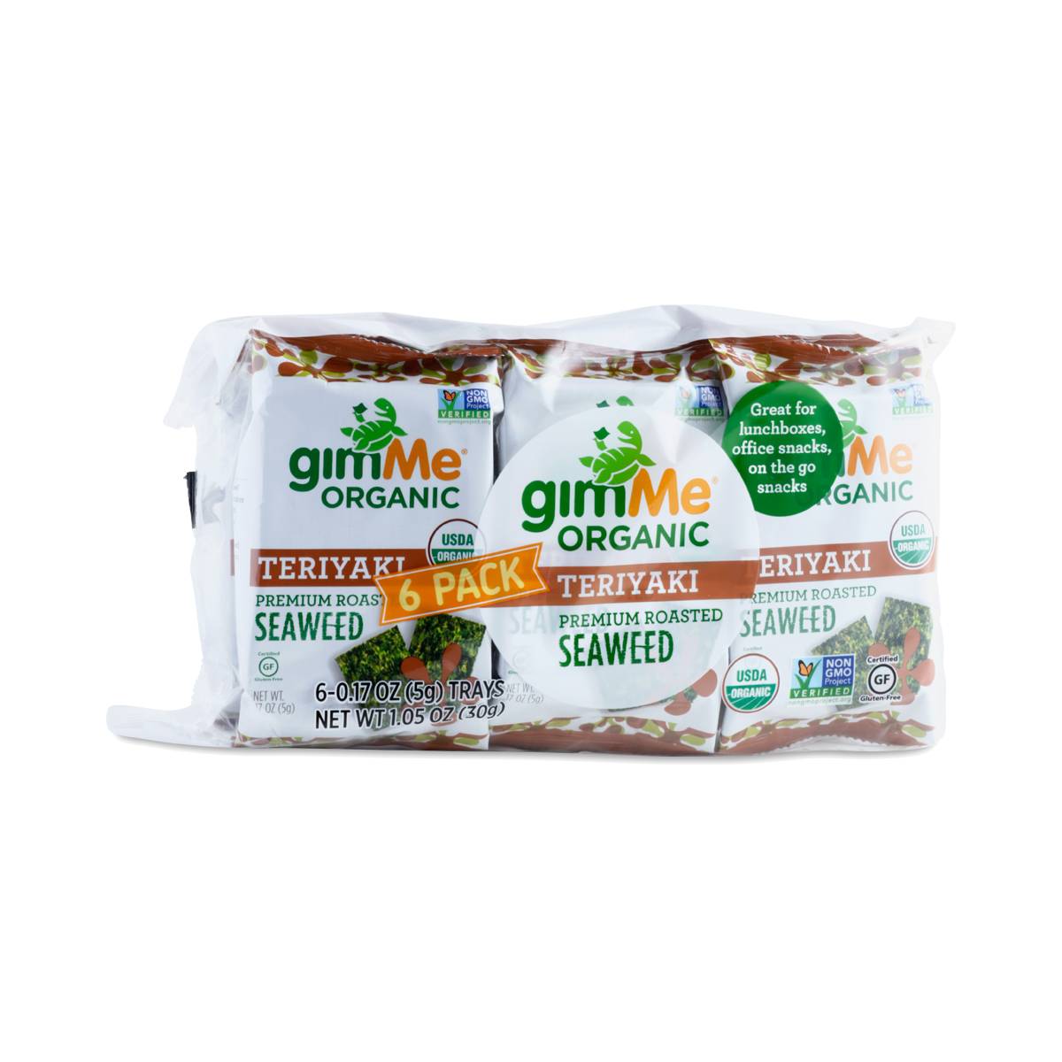 6Pk Teriyaki Roasted Seaweed Snacks by GimMe Thrive Market