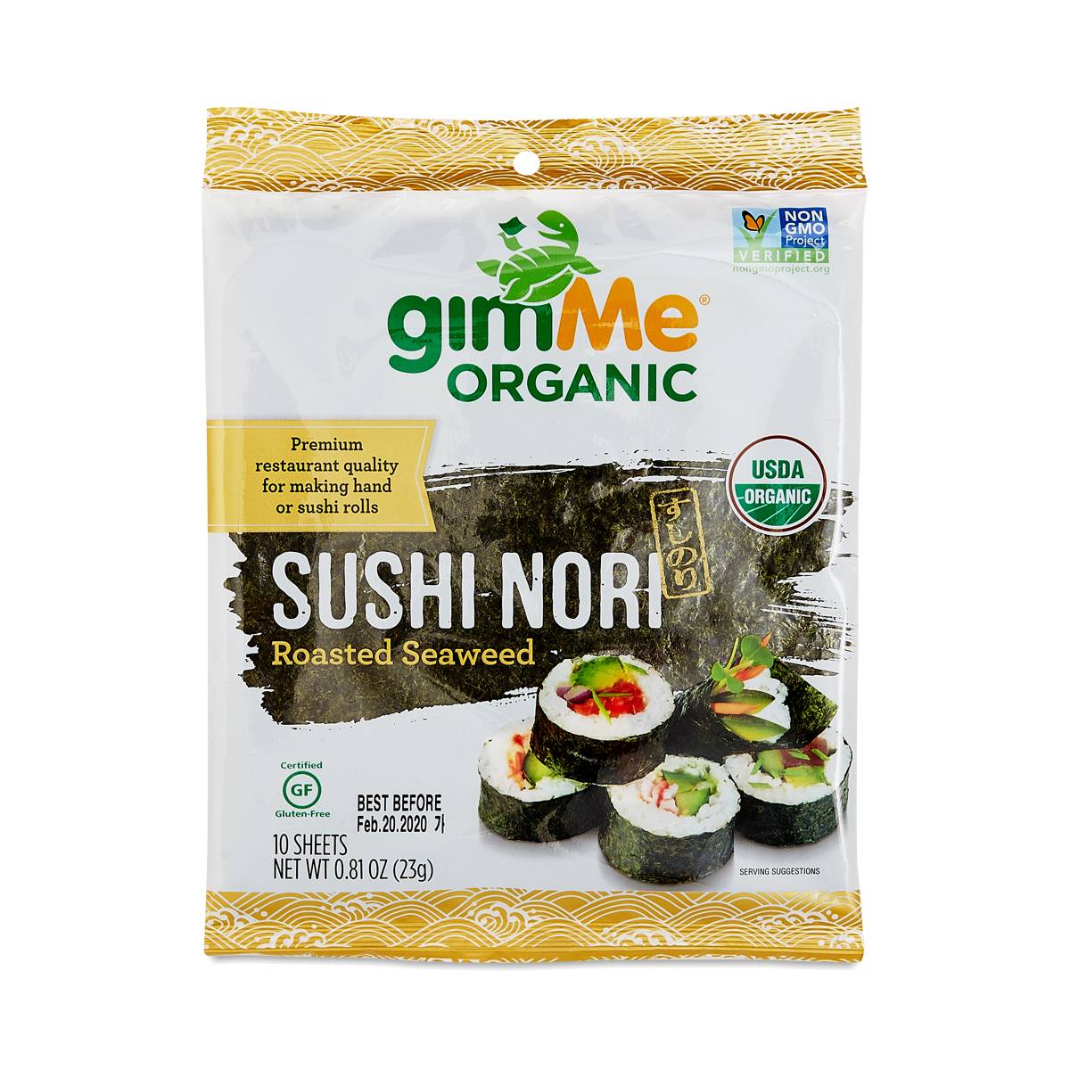 Gimme Organic Sushi Nori, Roasted Seaweed Thrive Market