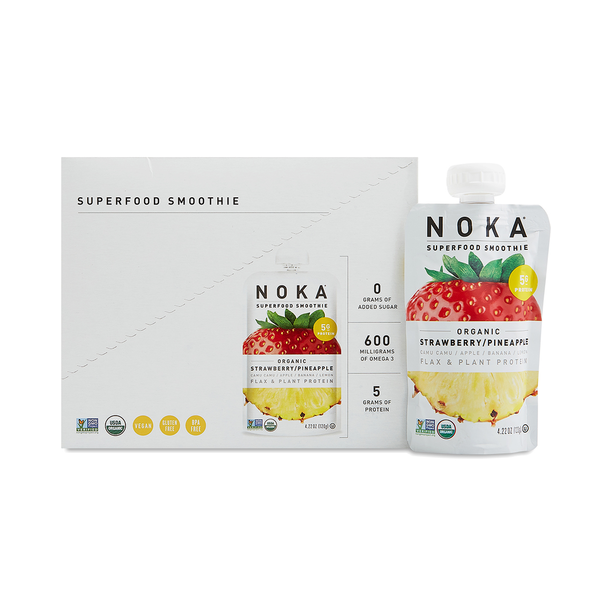 NOKA Superfood Smoothie, Strawberry Pineapple