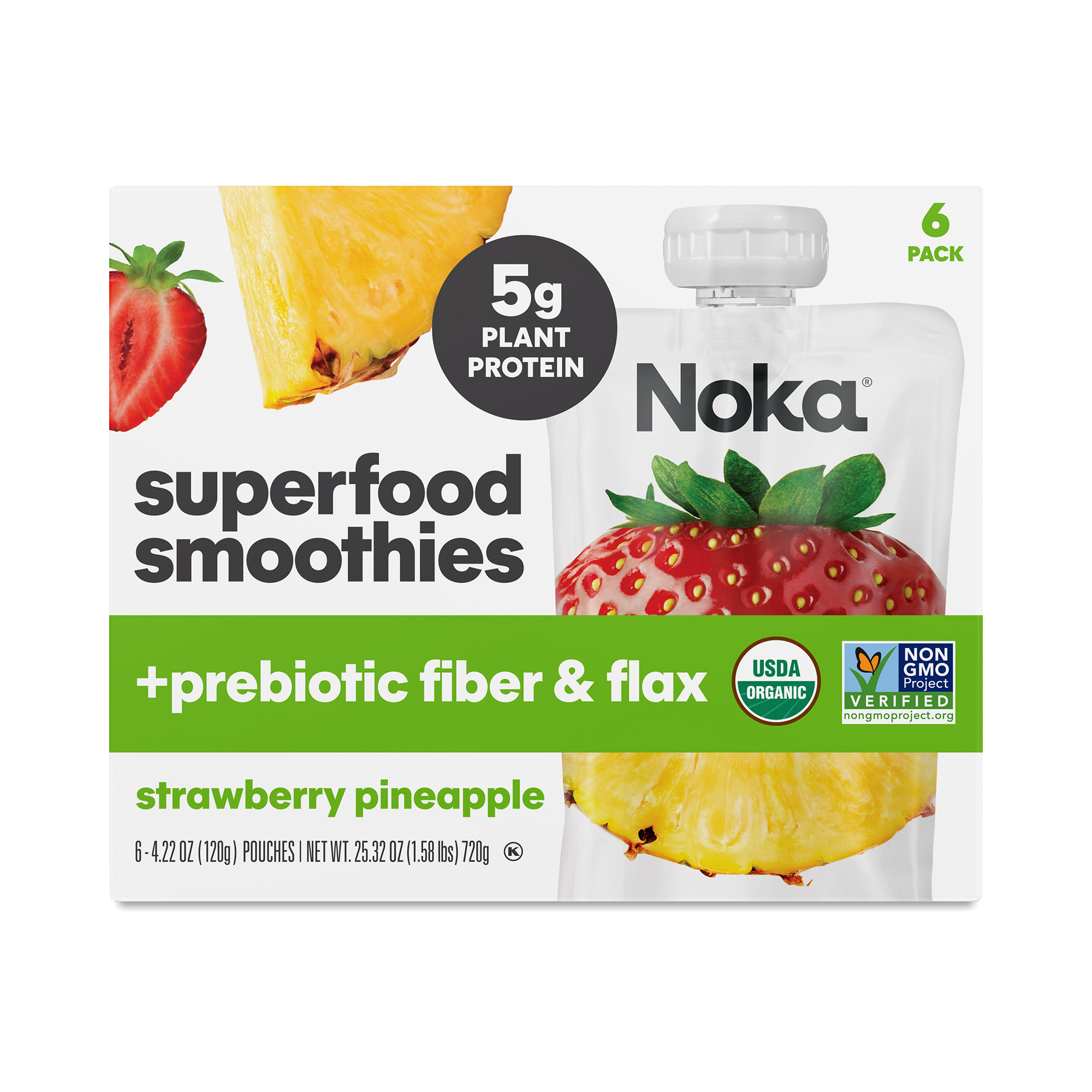 NOKA Organic Superfood Smoothie, Strawberry Pineapple | Thrive Market
