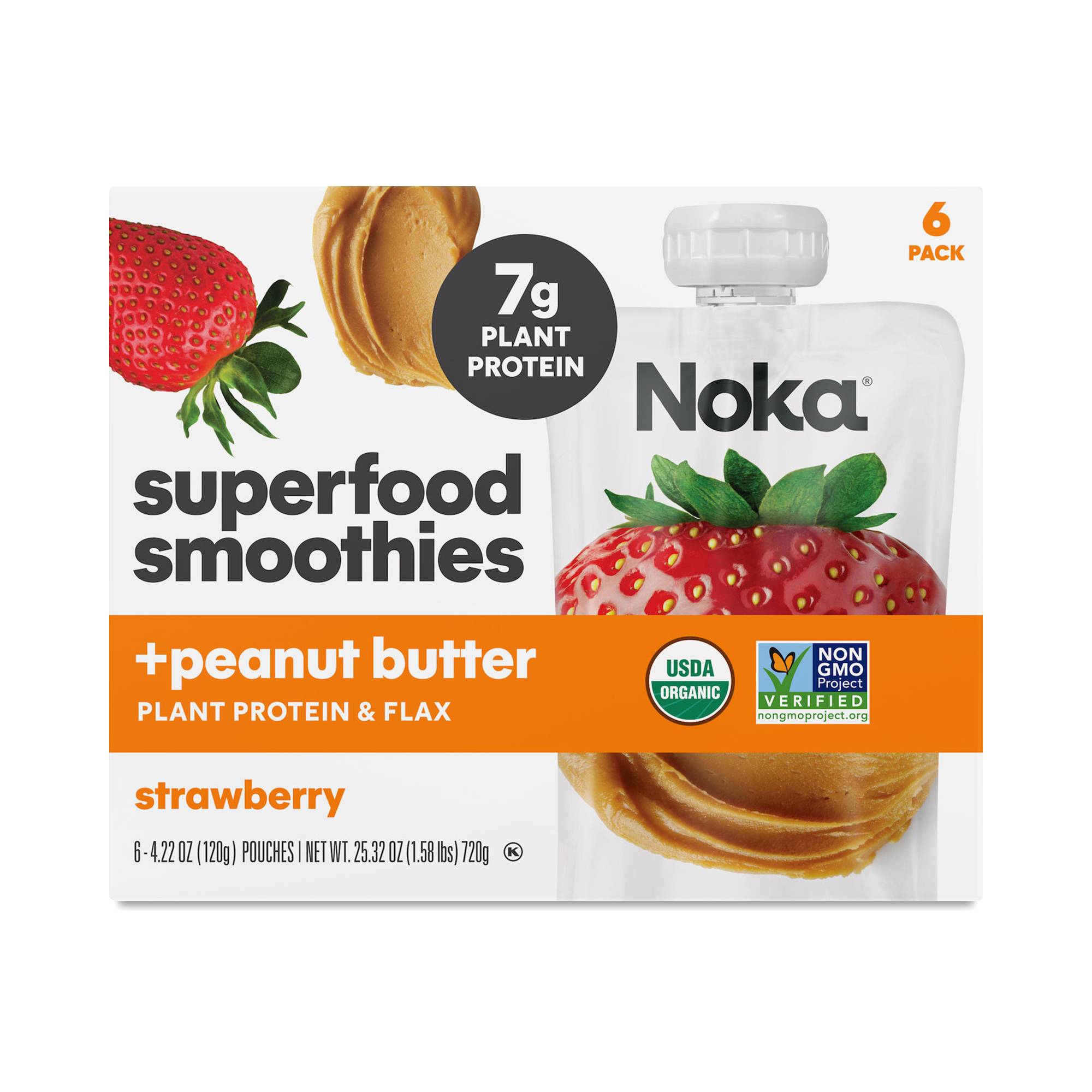 Organic Superfood Smoothie, Strawberry Peanut Butter