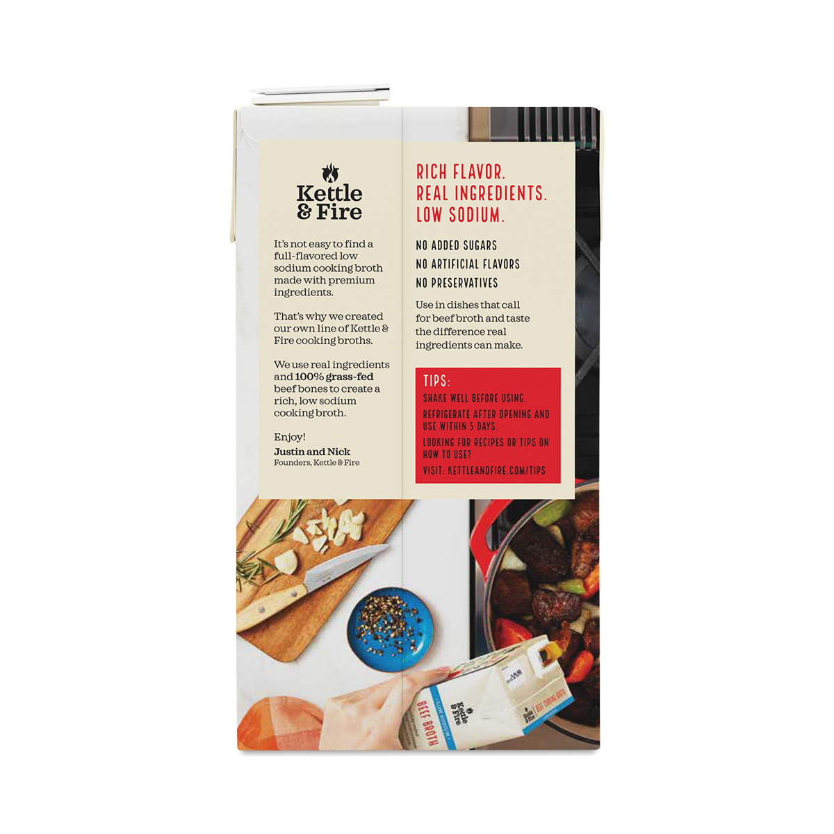 Kettle & Fire Low Sodium Cooking Broth, Beef Thrive Market