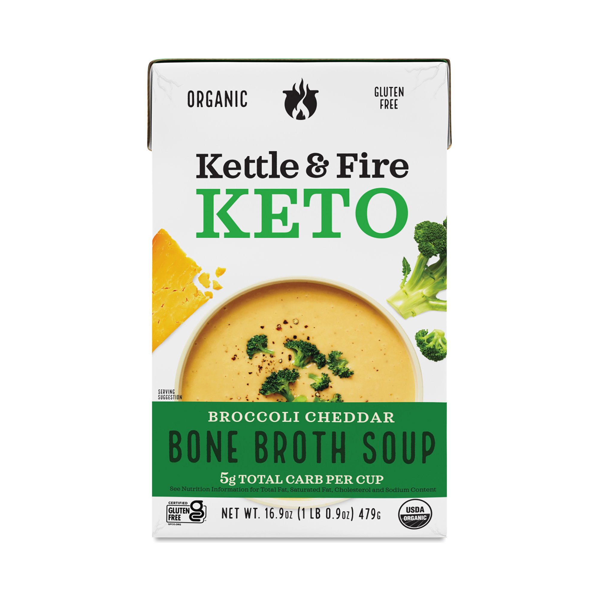 Kettle & Fire Keto Chicken Bone Broth, Broccoli Cheddar Soup Thrive