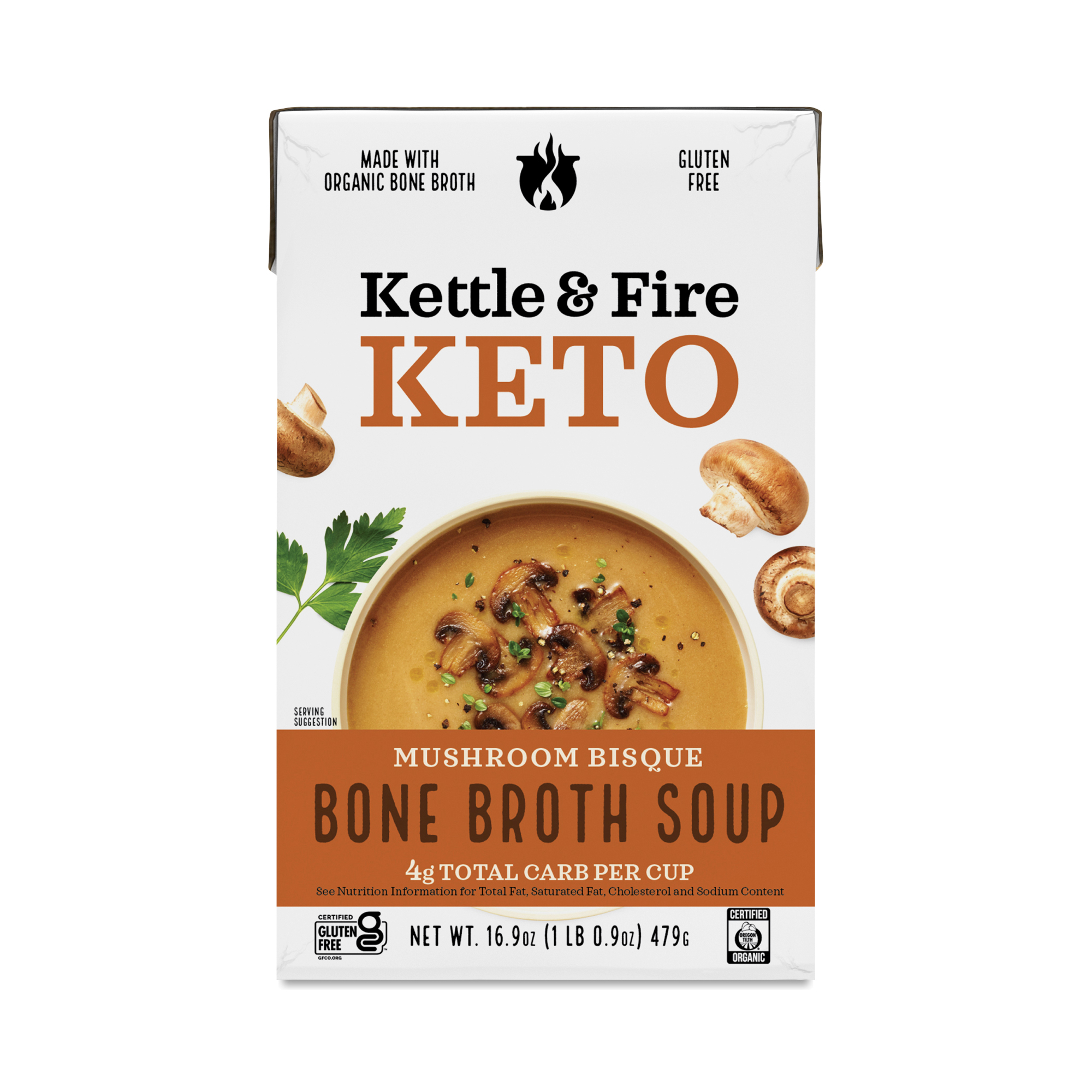Kettle & Fire Keto Chicken Bone Broth, Mushroom Bisque Soup Thrive Market