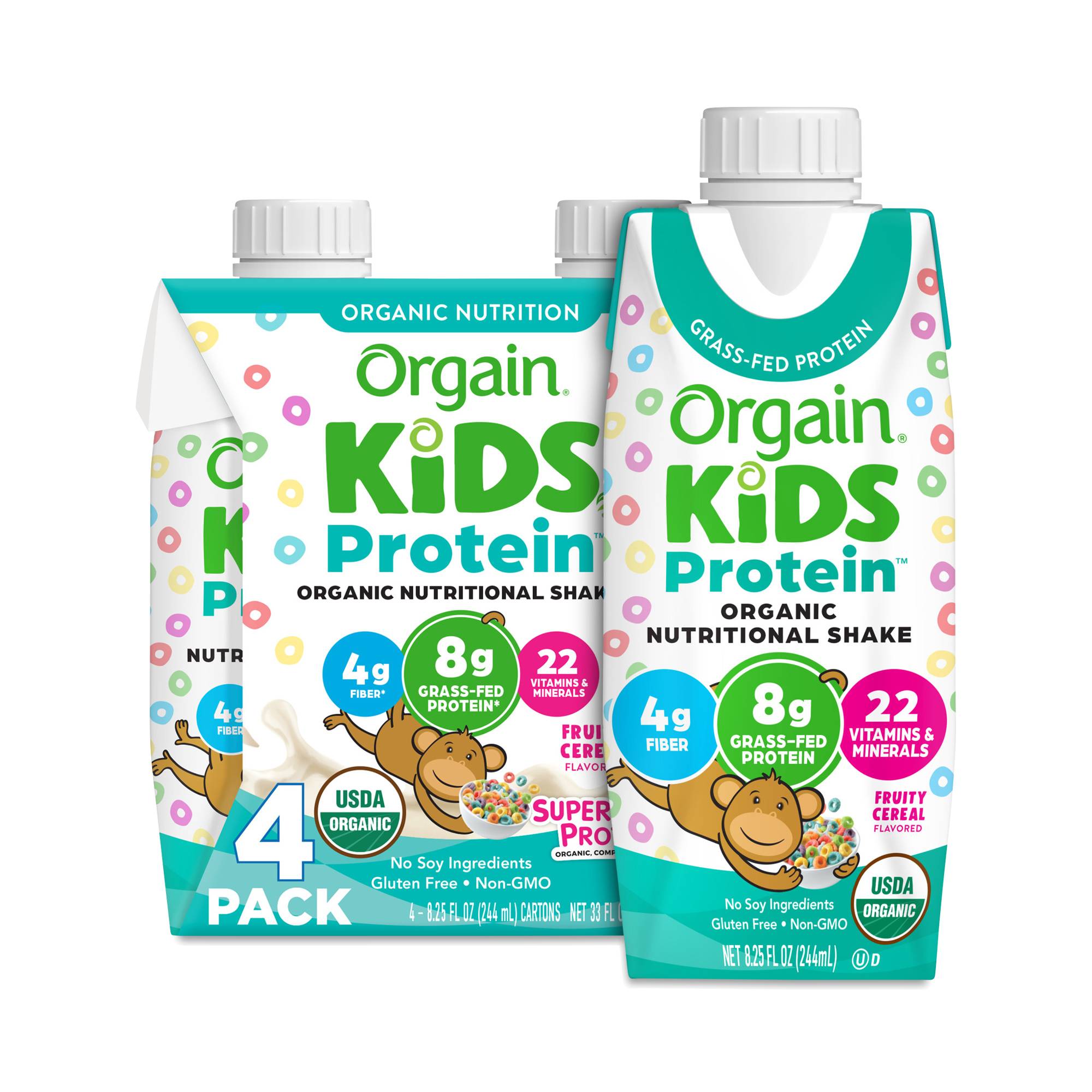 Kids Protein Organic Nutritional Shake, Fruity Cereal