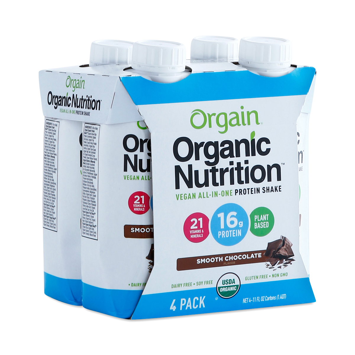 Organic Vegan Nutritional Shake, Smooth Chocolate