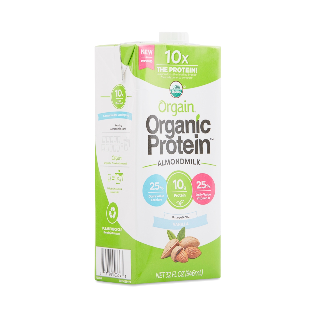 Unsweetened Vanilla Organic Protein Almond Milk by Orgain Thrive Market