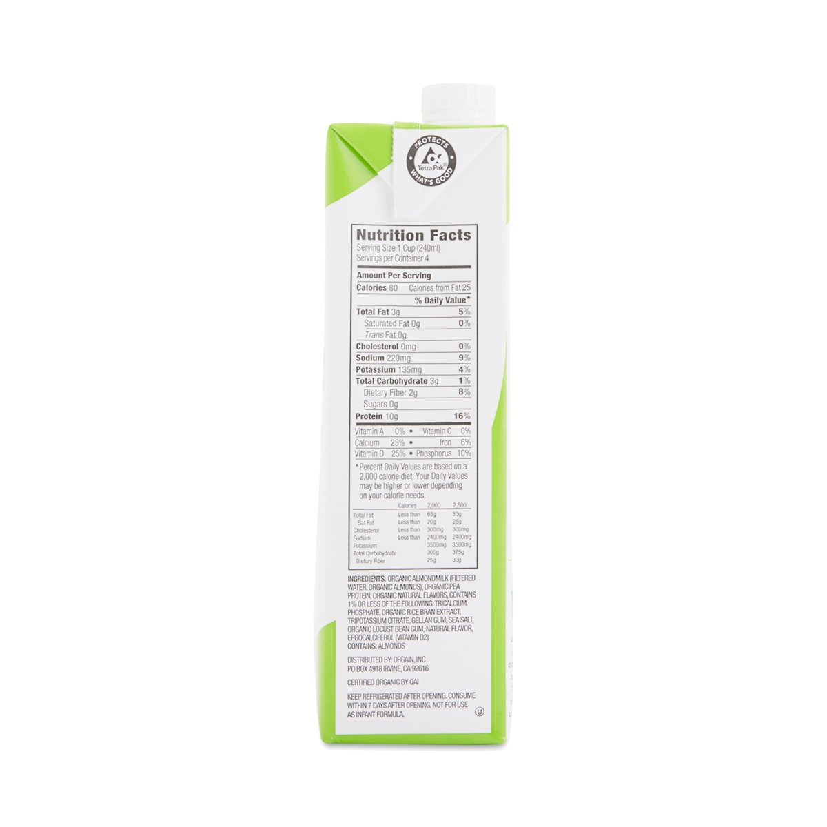 Unsweetened Vanilla Organic Protein Almond Milk by Orgain Thrive Market
