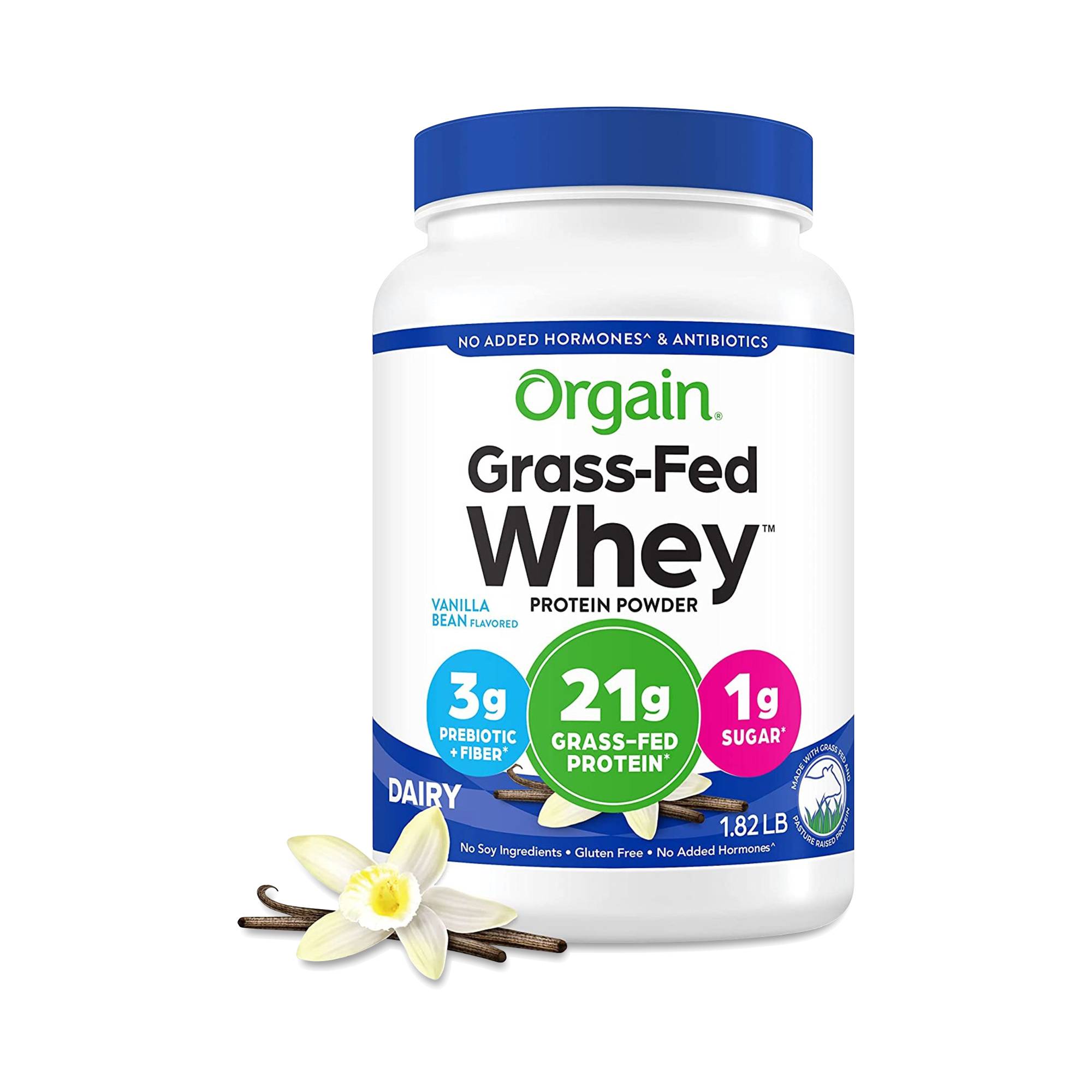 Grass-Fed Whey Protein Powder, Vanilla Bean