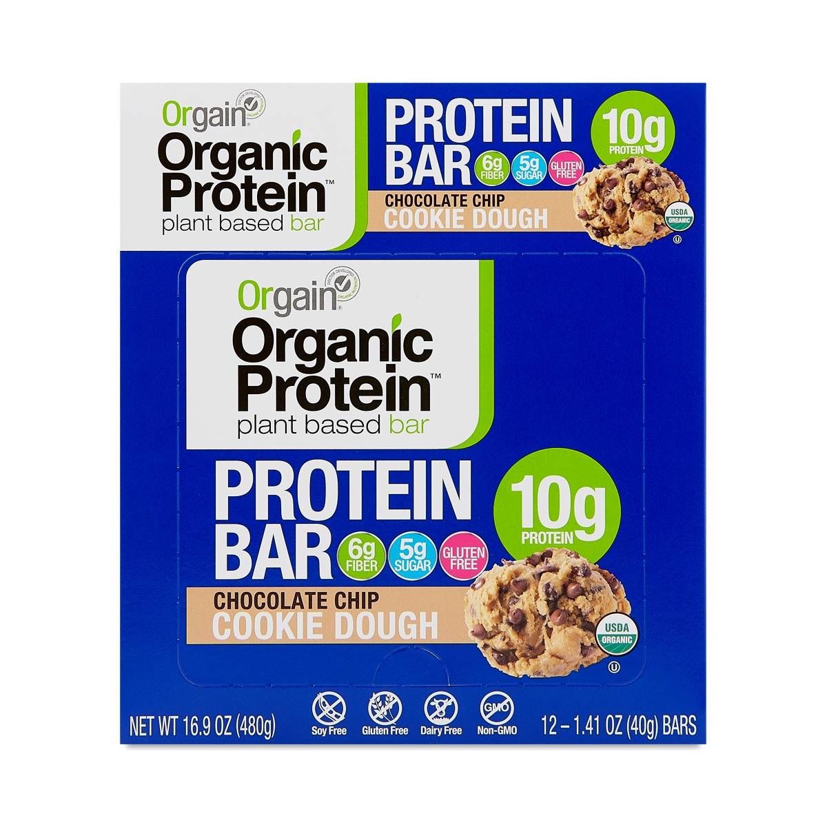 Orgain Organic Protein Bar Chocolate Chip Cookie Dough Thrive Market