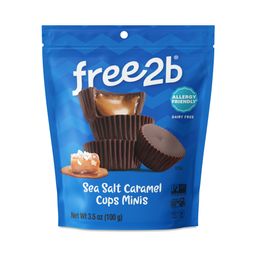 Mini Dark Chocolate Cups 66%, Sea Salt Caramel