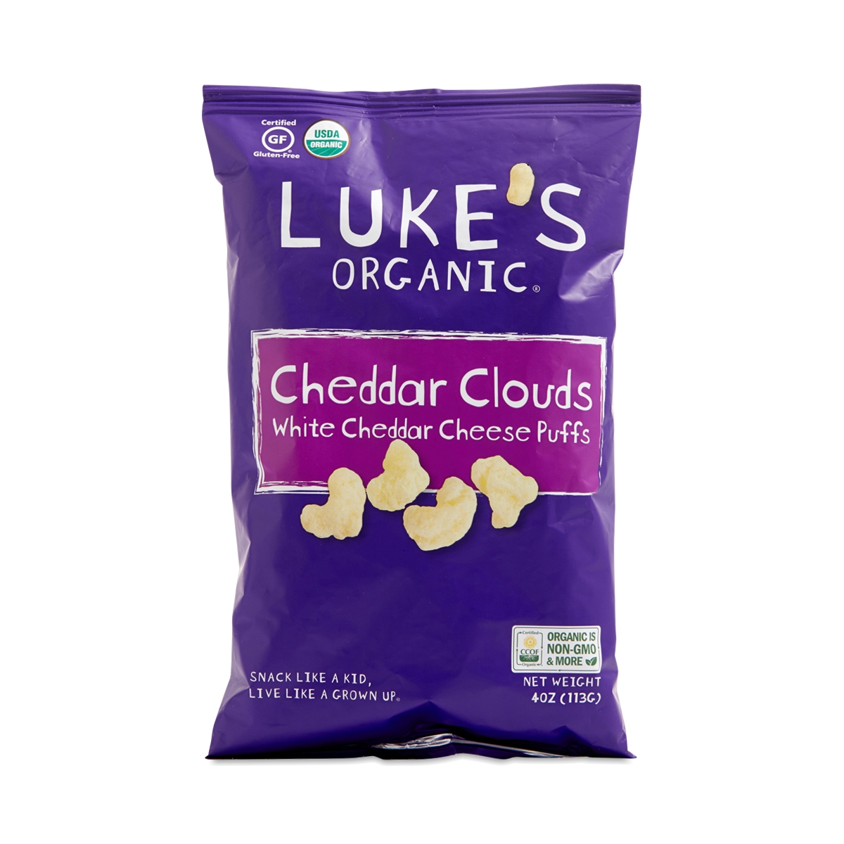 Organic White Cheddar Cheese Puffs by Luke's Organic Thrive Market