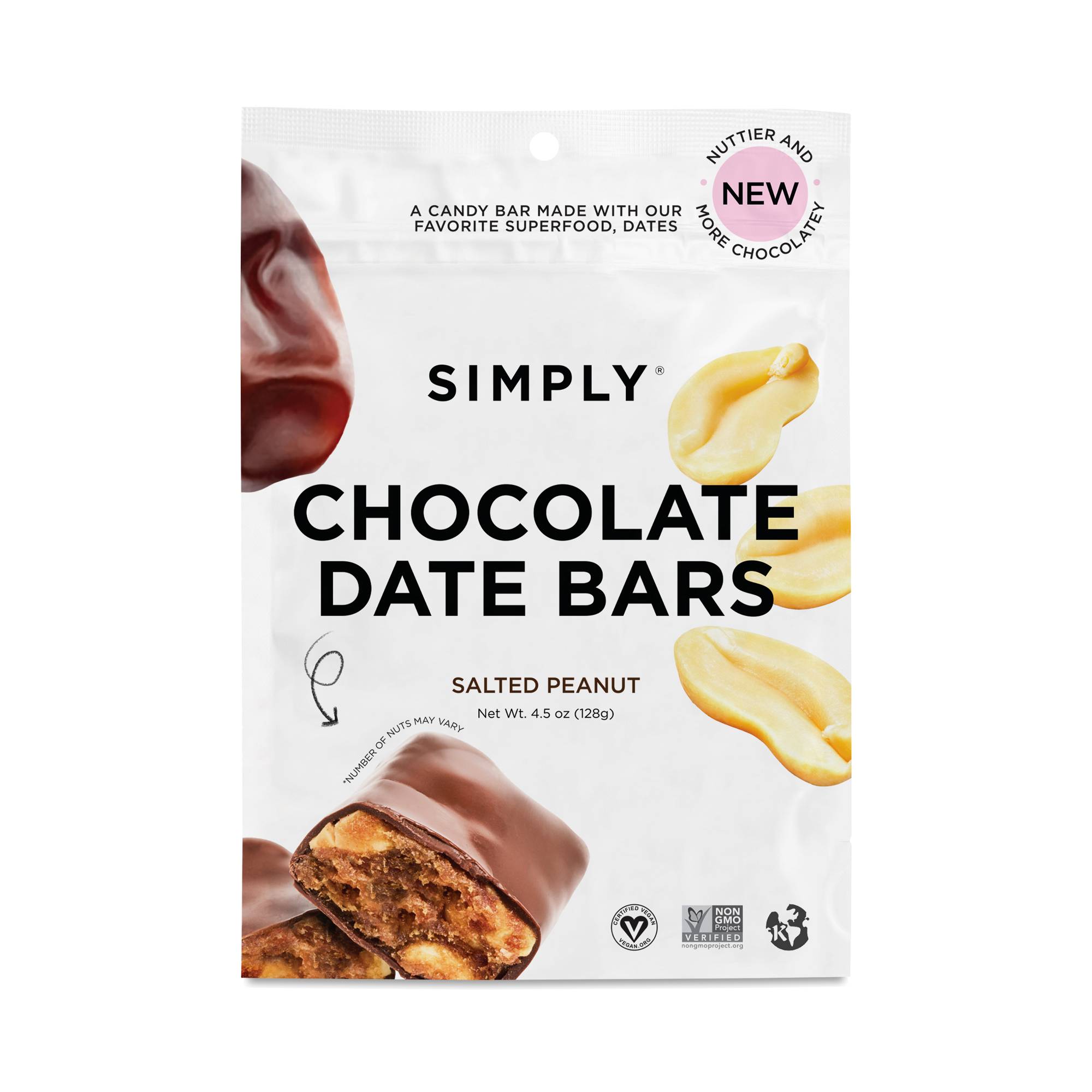 Chocolate Date Bars, Salted Peanut