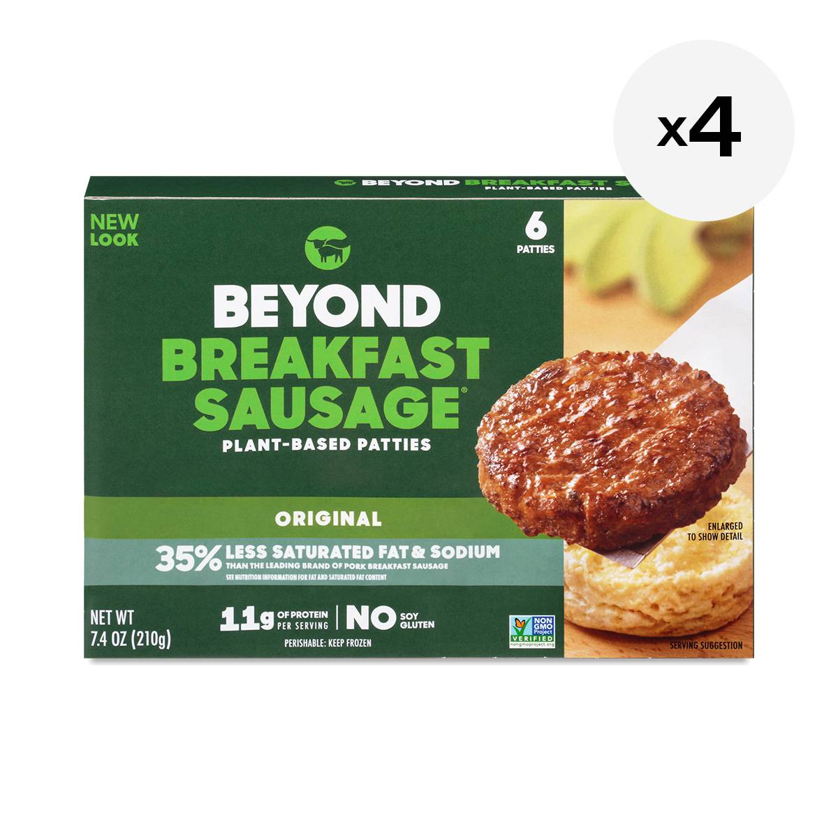 Beyond Breakfast Sausage Plant-Based Patties, Original, 4 Pack