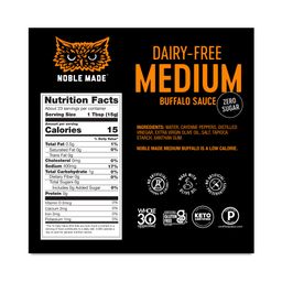 Noble Made Buffalo Sauce, Zero-Sugar Medium