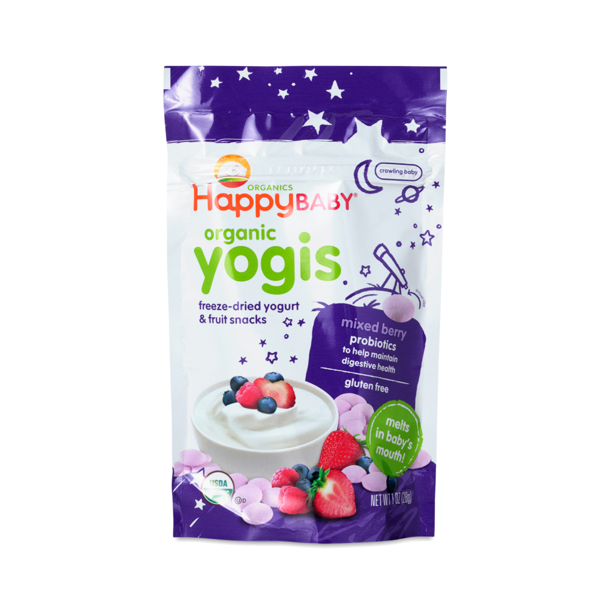 Happy Yogis Organic Yogurt Snacks, Mixed Berry