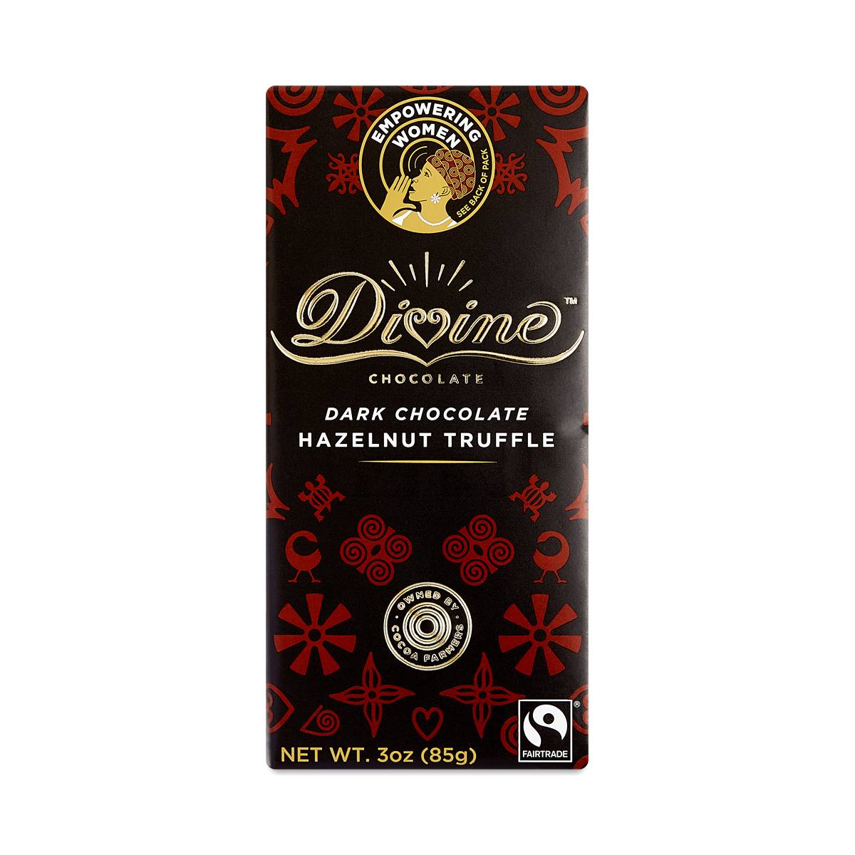Divine Chocolate Dark Chocolate Bar, Hazelnut Truffle Thrive Market