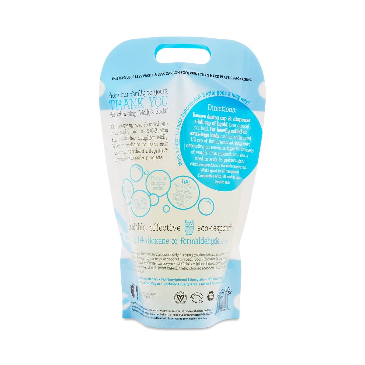 Molly's Suds Liquid Laundry Detergent Unscented, 50 loads Thrive Market