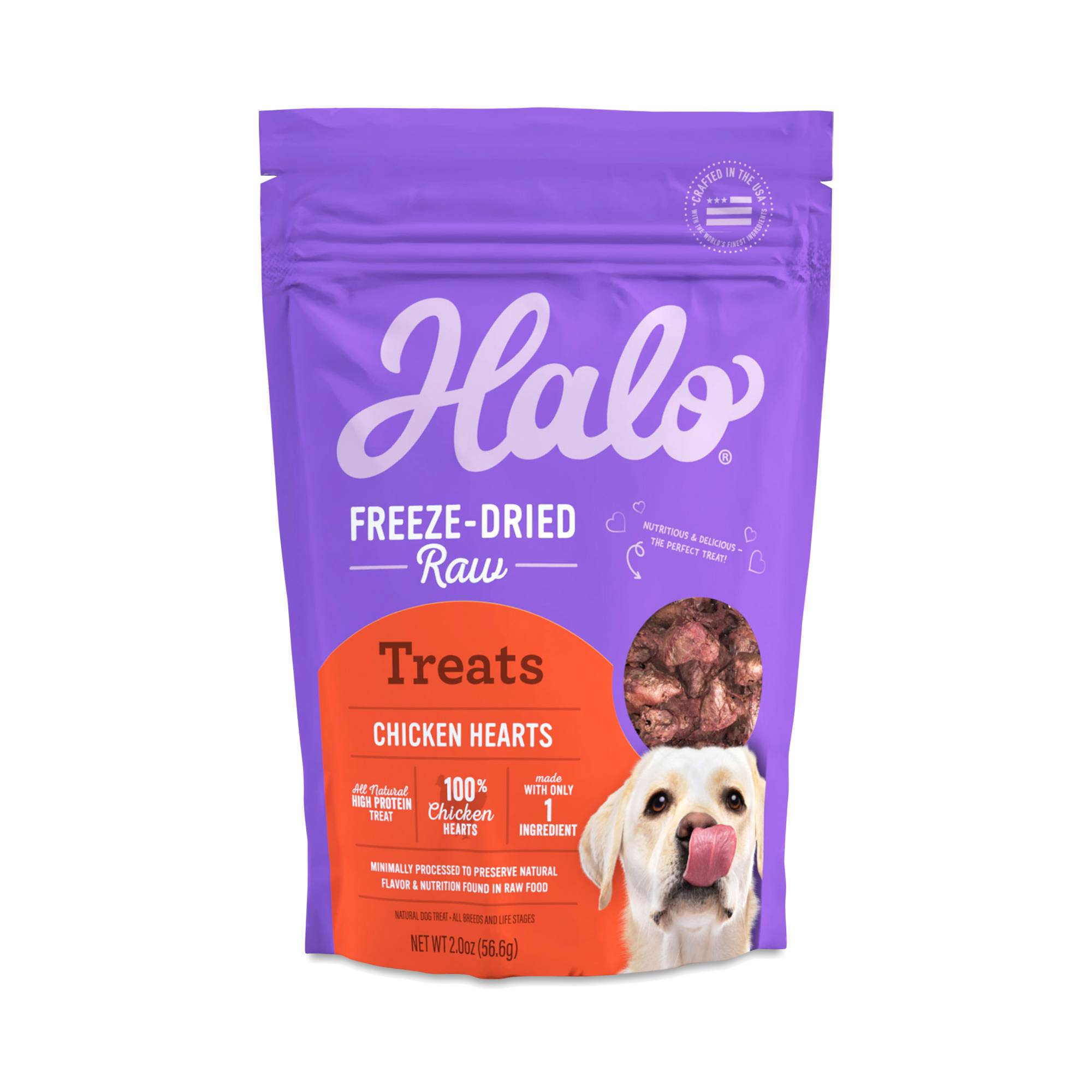 Freeze Dried Raw Dog Treat, Chicken Hearts