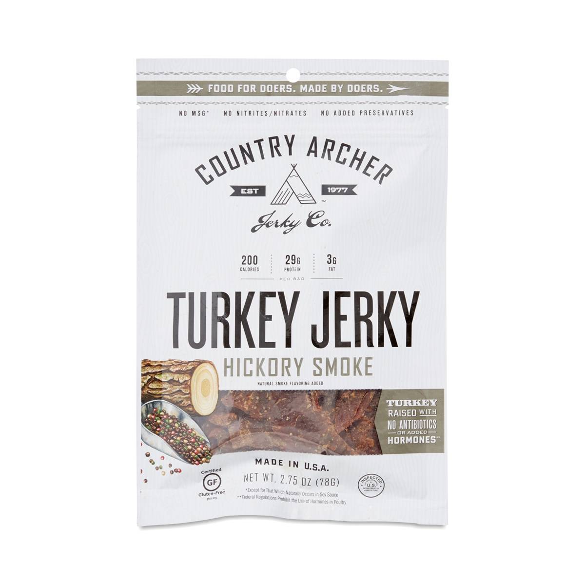 Country Archer Jerky Co. Hickory Smoked Turkey Jerky Thrive Market
