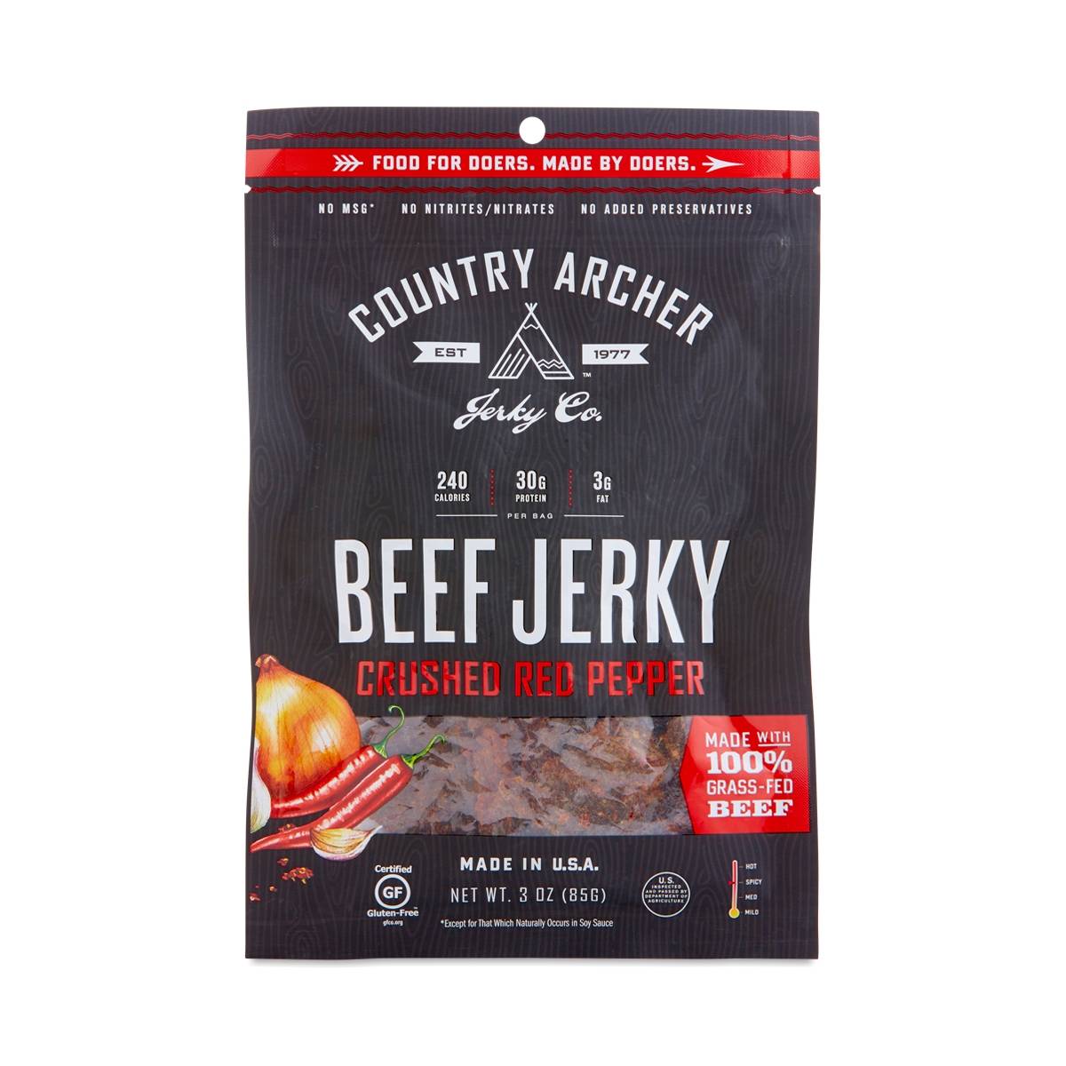 Country Archer Jerky Co. Crushed Red Pepper Beef Jerky Thrive Market