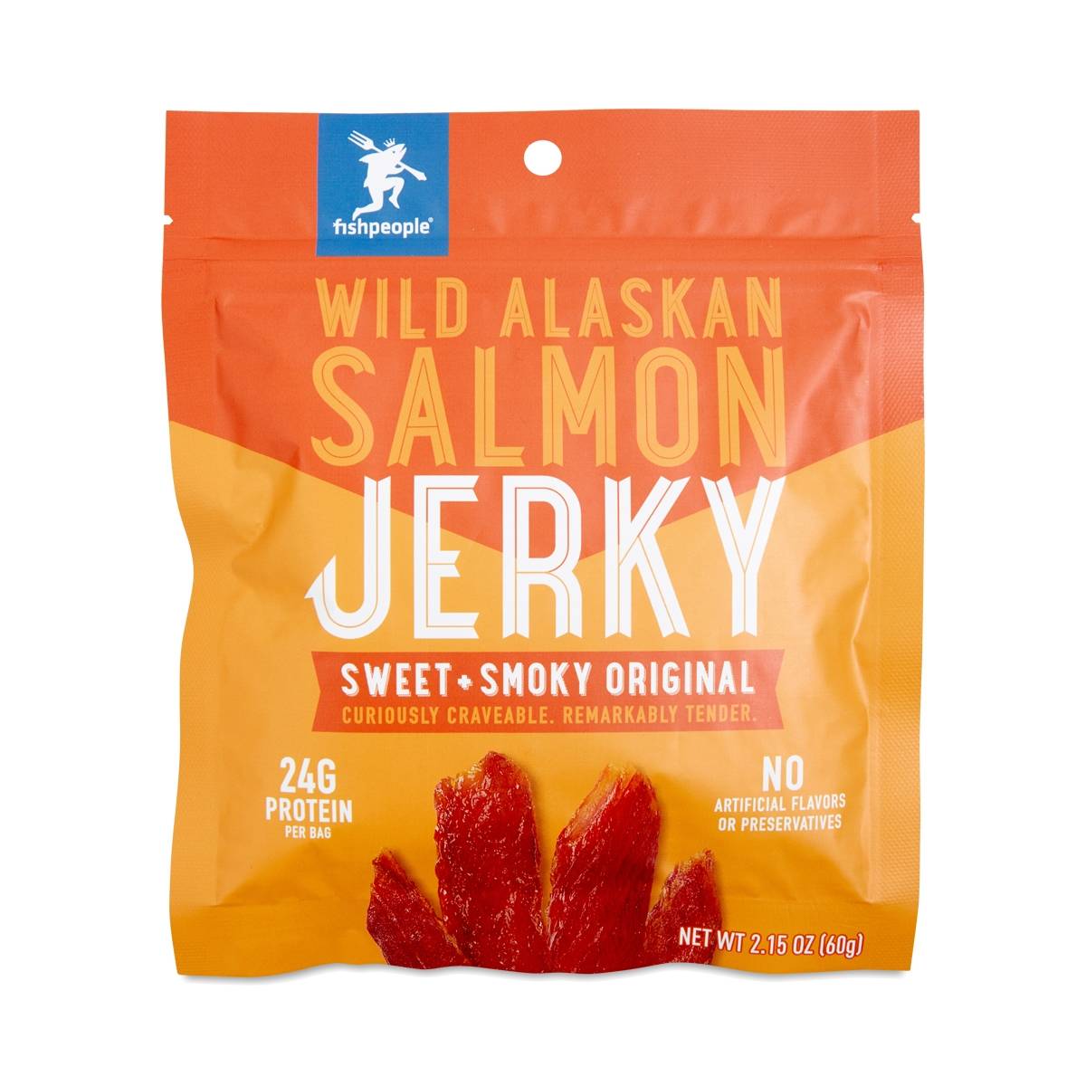Fishpeople Sweet + Smoky Original Wild Alaskan Salmon Jerky Thrive Market