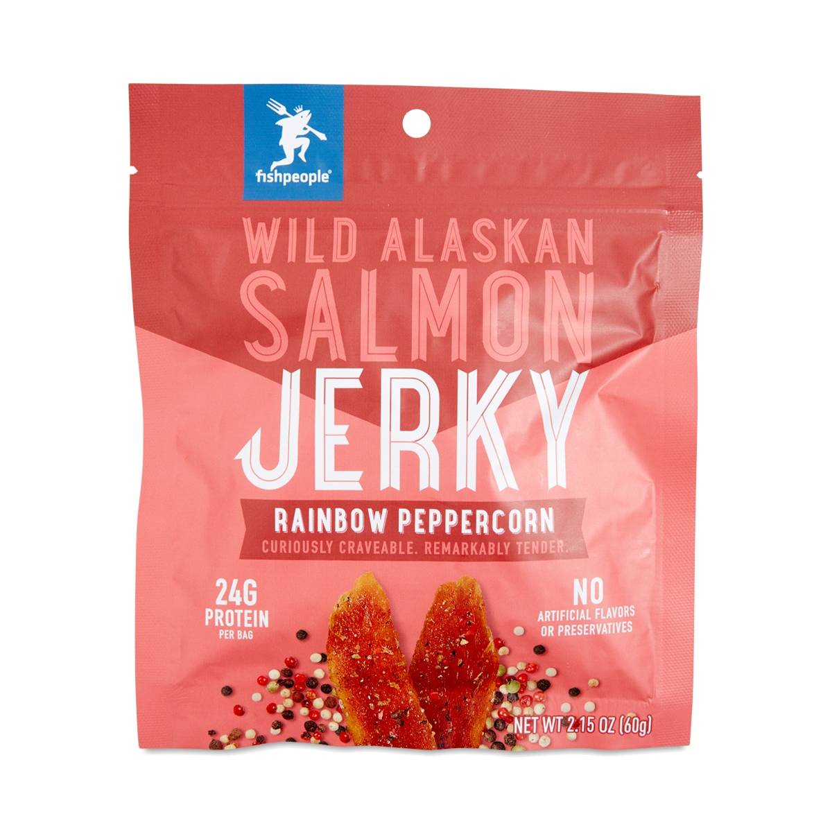 Fishpeople Rainbow Peppercorn Wild Alaskan Salmon Jerky Thrive Market