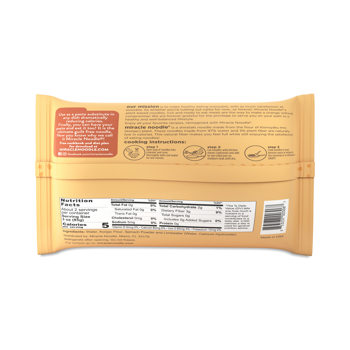 Miracle Noodle Spinach Angel Hair Shirataki Noodles Thrive Market