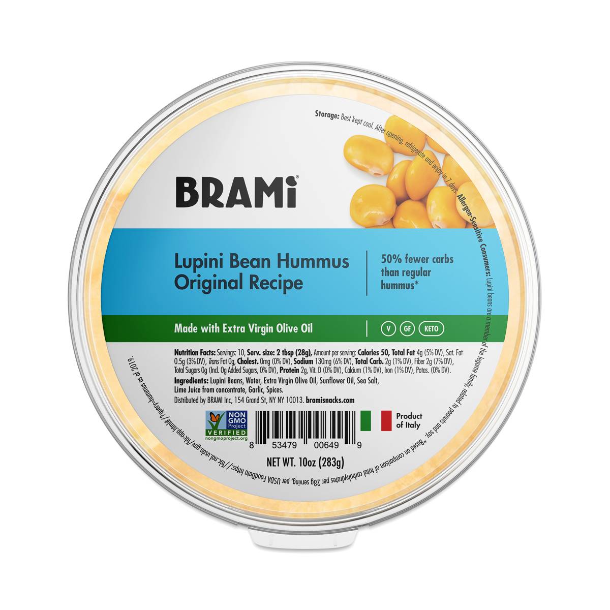 Brami Keto Lupini Bean Dip, Hummus, & Spread, Original Thrive Market