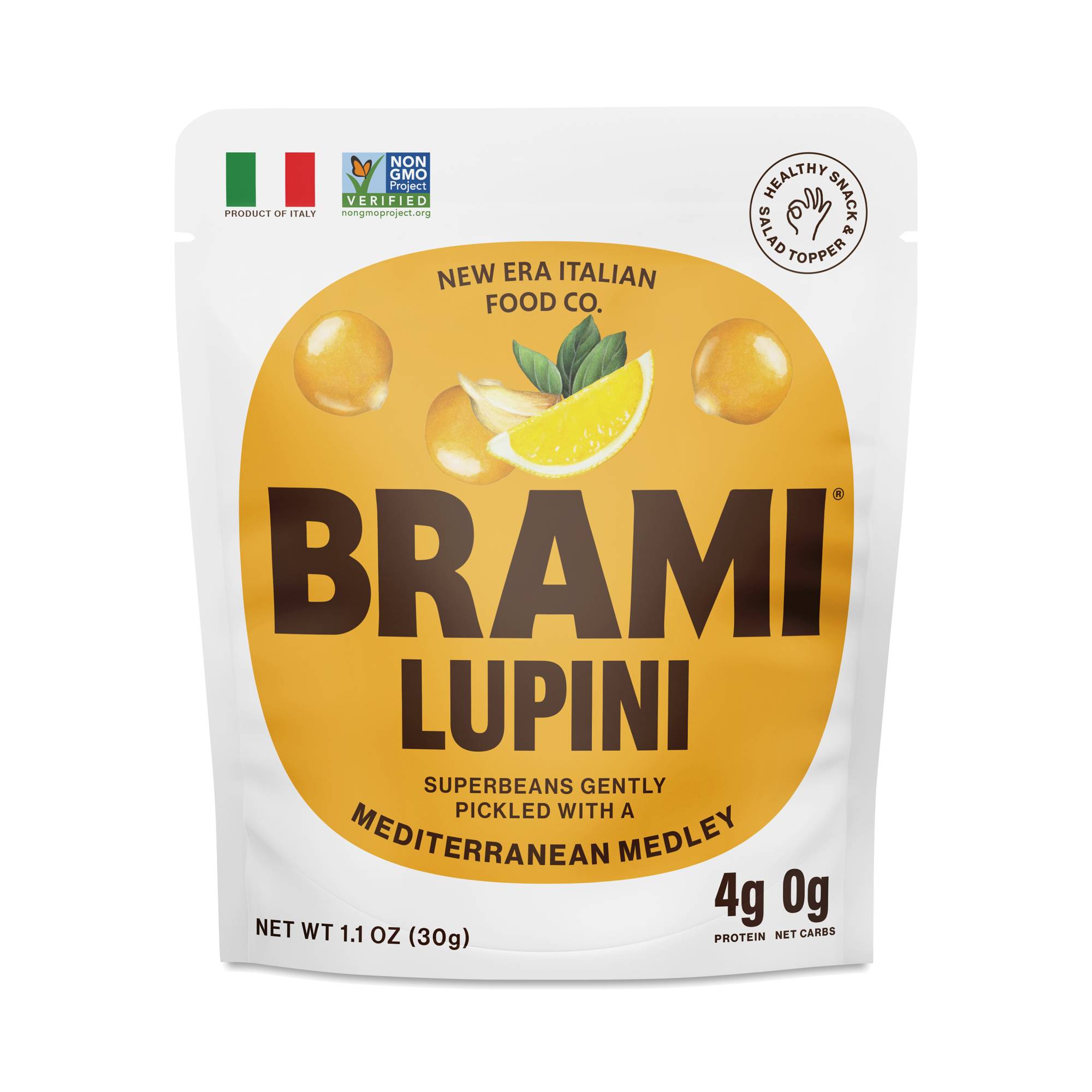 Italian Snacking Lupini Beans, Mediterranean Medley, 8 Pack