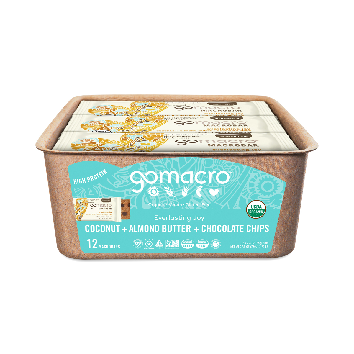 GoMacro Salted Caramel + Chocolate Chips Mini Vegan Bar