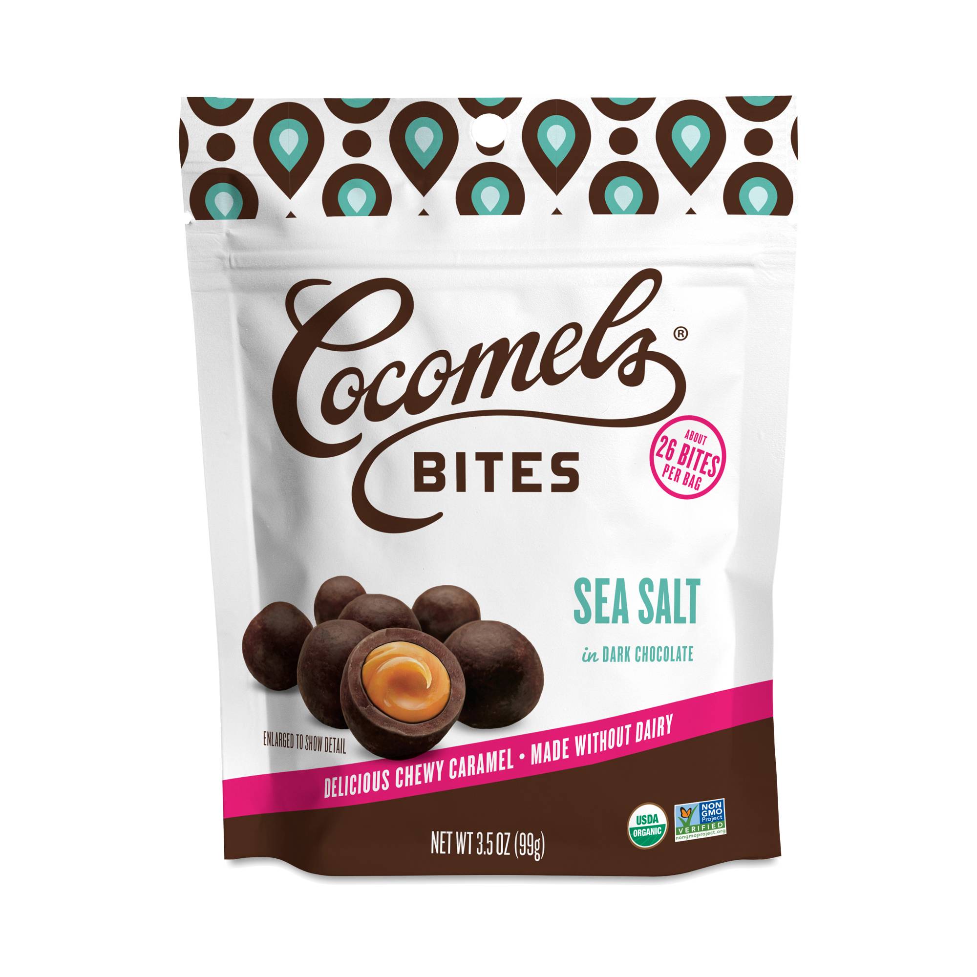 Dark Chocolate Covered Caramel Bites, Sea Salt