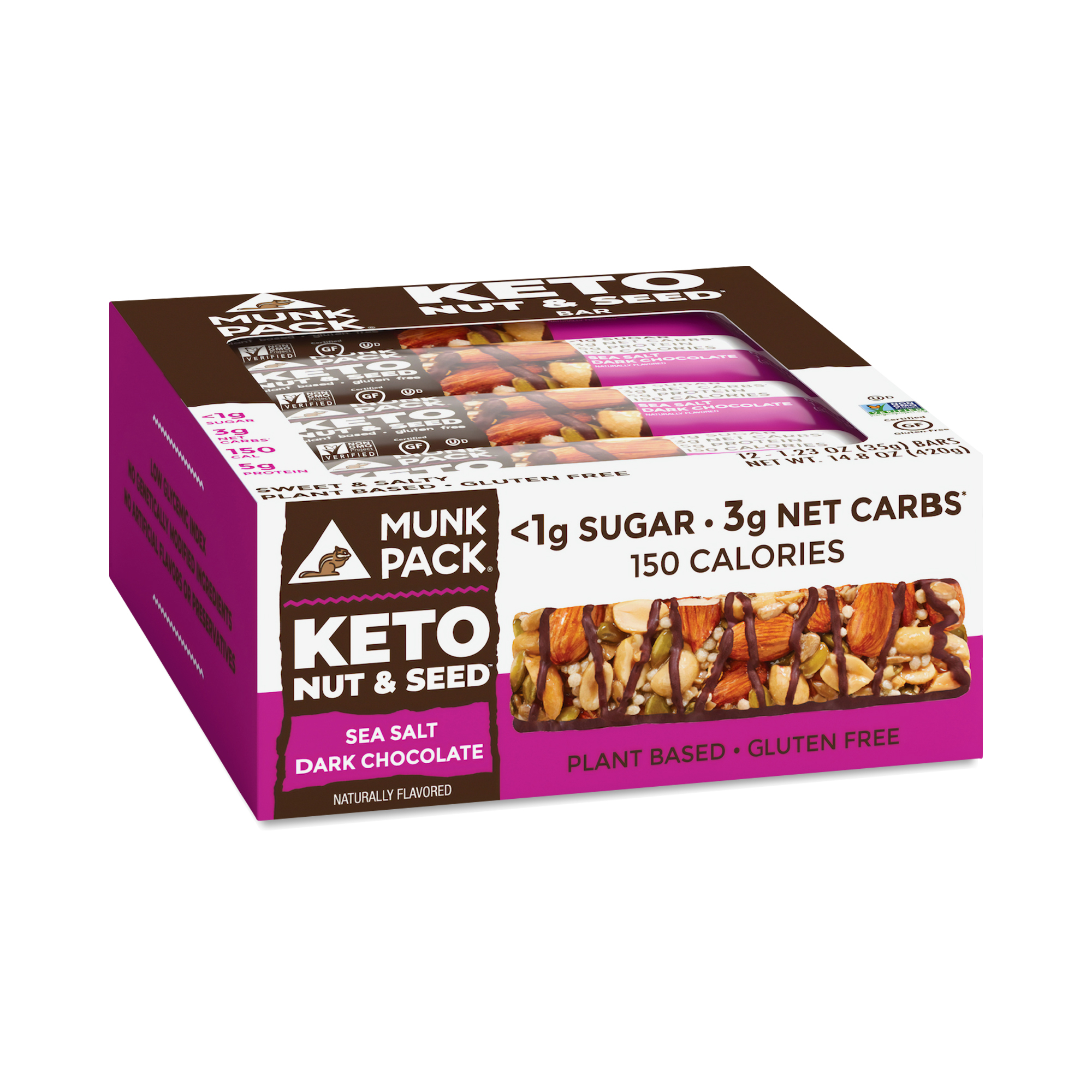 Munk Pack Keto Nut & Seed Bar, Sea Salt Dark Chocolate Thrive Market