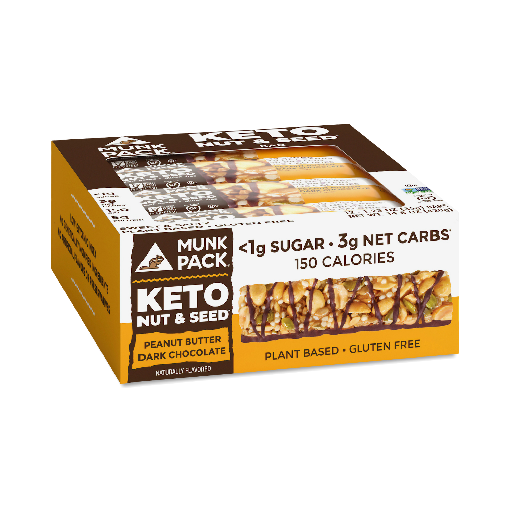 Munk Pack Keto Nut & Seed Bar, Peanut Butter Dark Chocolate Thrive Market