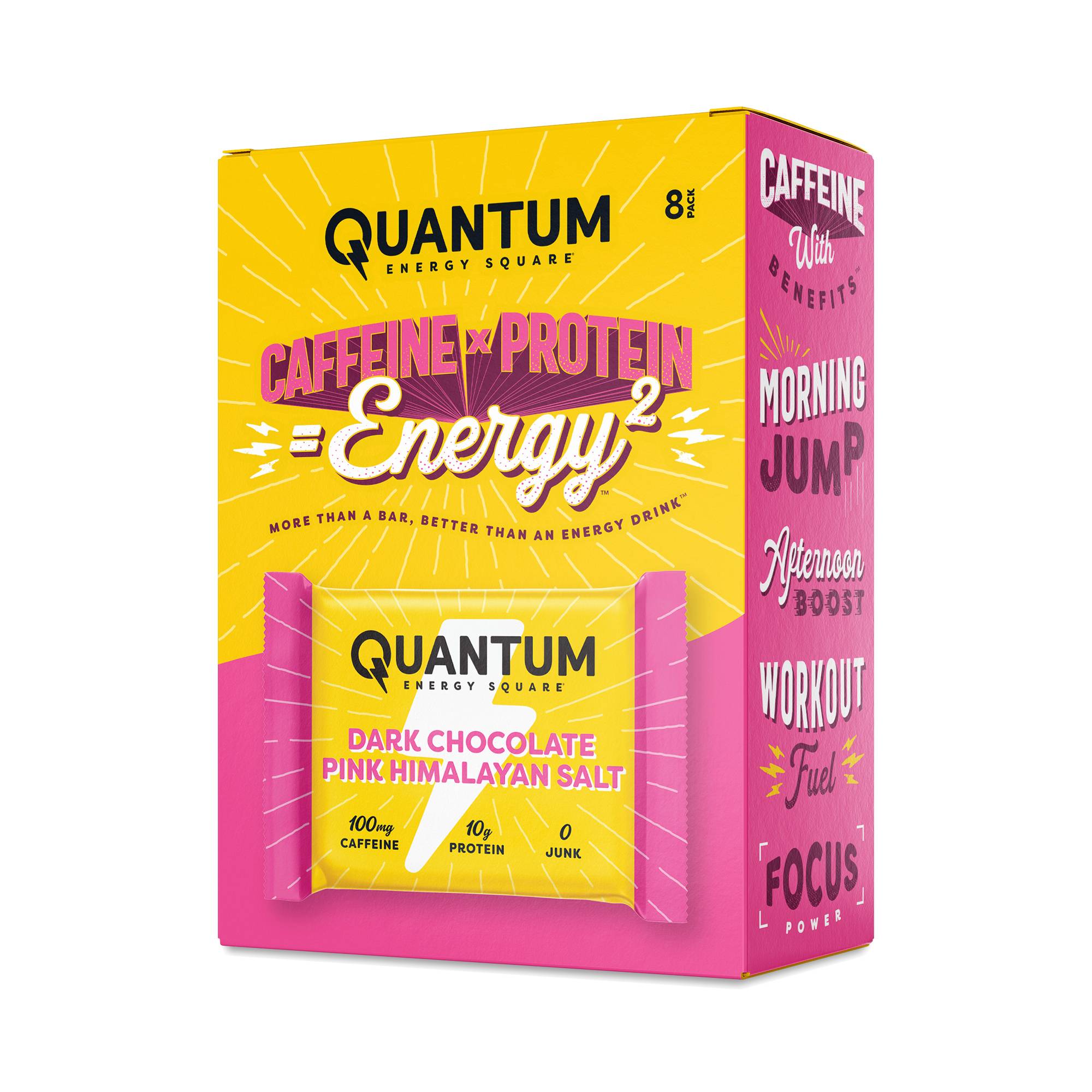 Caffeine & Protein Bars, Dark Chocolate Pink Himalayan Salt, Value Size