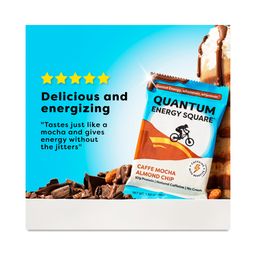 Caffe Bar Square Quantum Energy Squares Caffeine & Protein Bars, Caffe Mocha Almond Chip ...