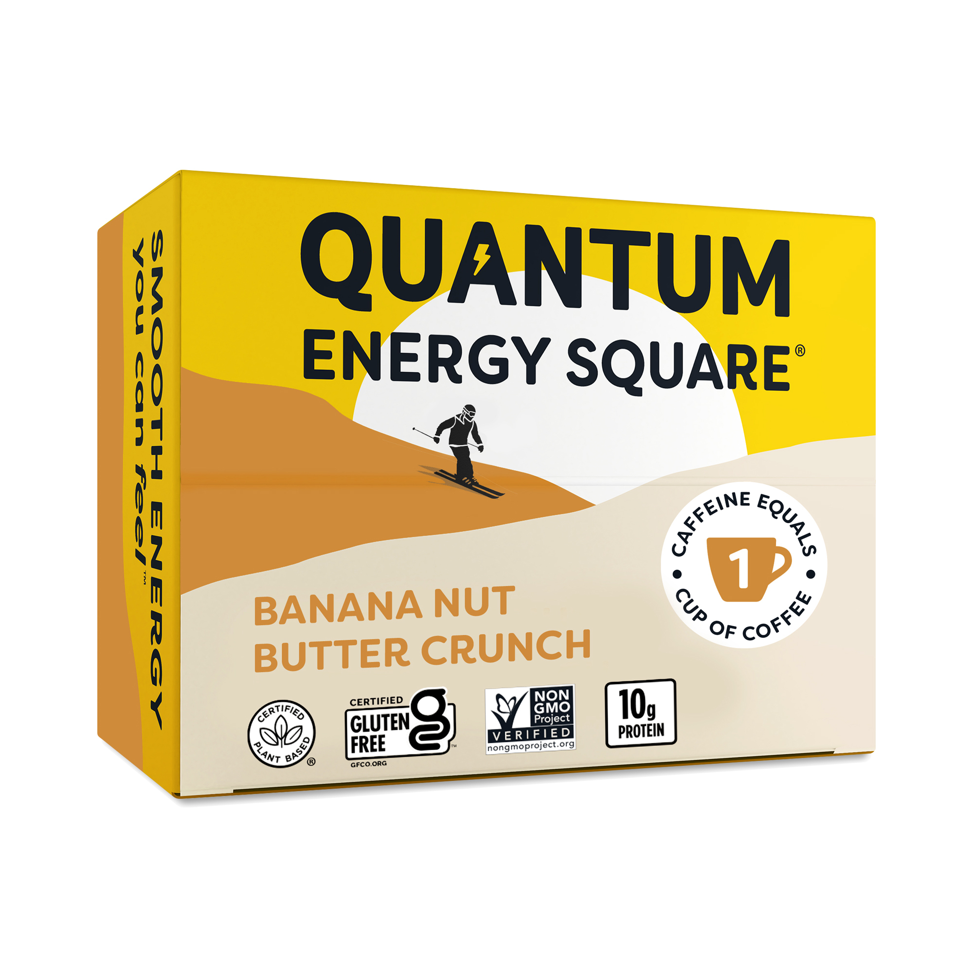 Quantum Energy Squares Value Pack Caffeine & Protein Bars, Banana Nut