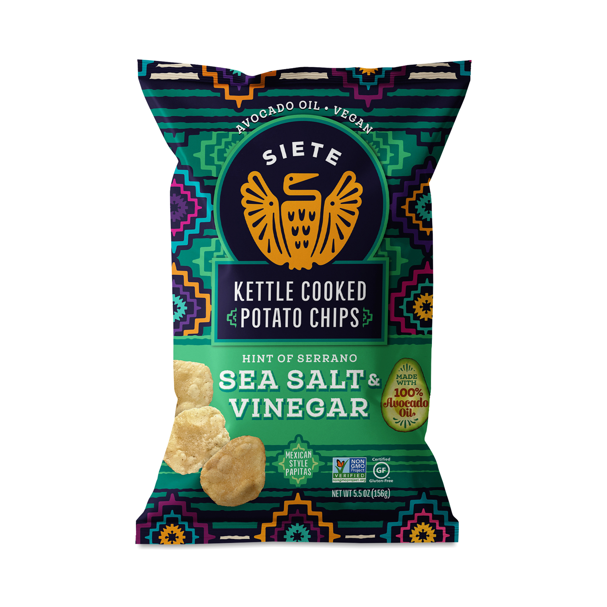 Siete Kettle Cooked Potato Chips, Sea Salt & Vinegar Thrive Market
