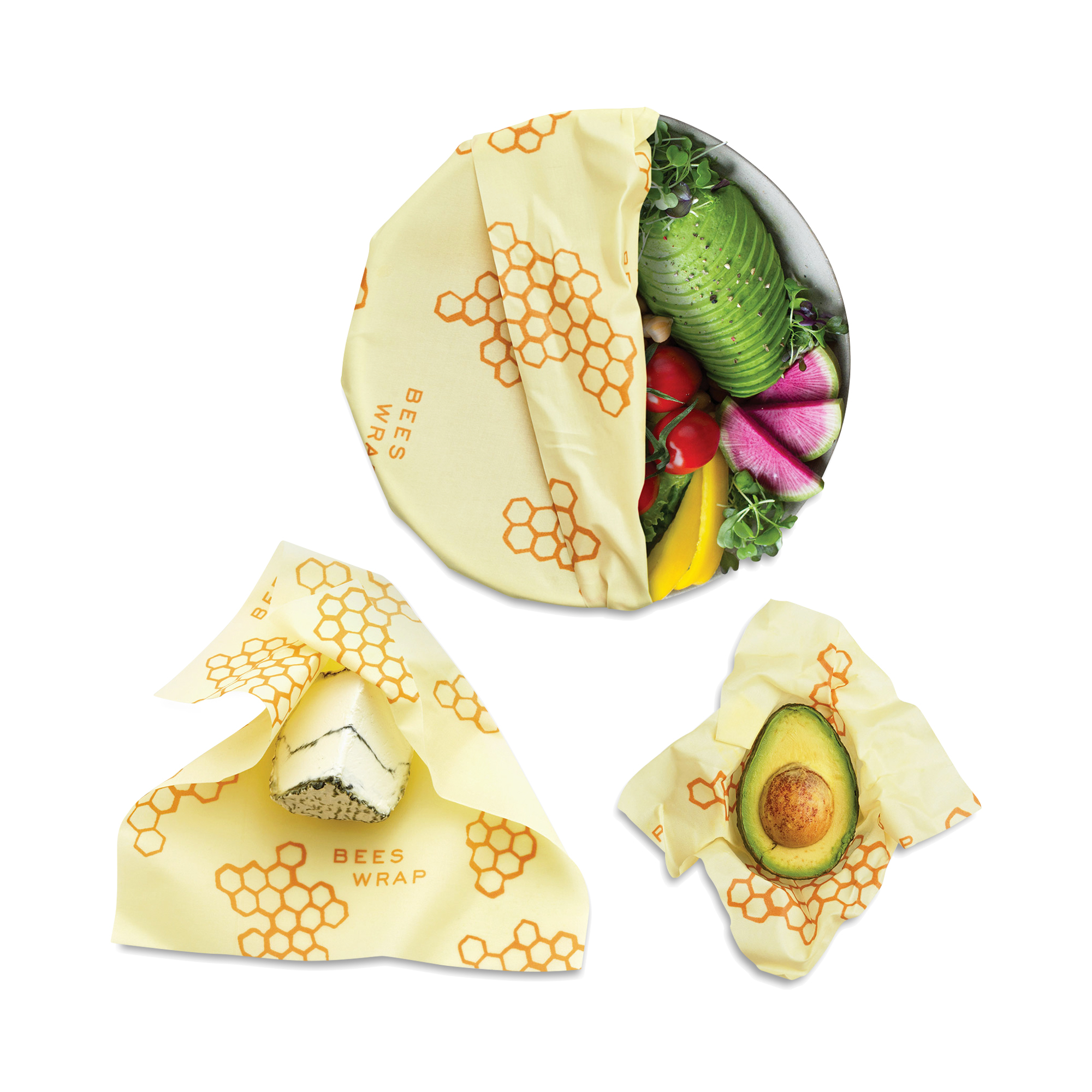 Reusable Beeswax Wraps Assorted Sizes (3 Pk)