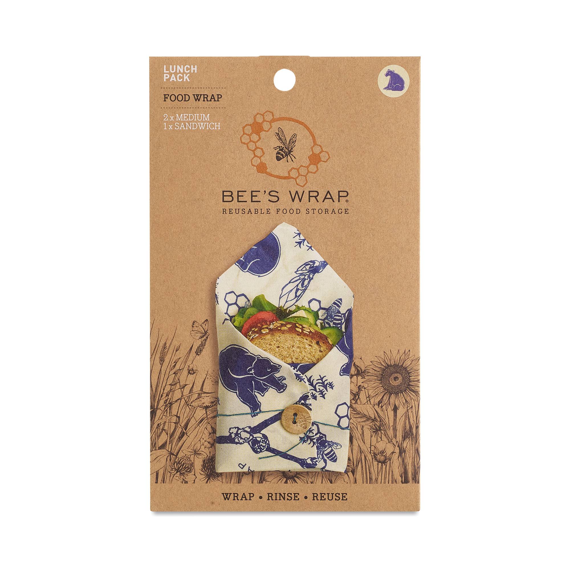 Reusable Beeswax Food Wraps, Lunch Pack